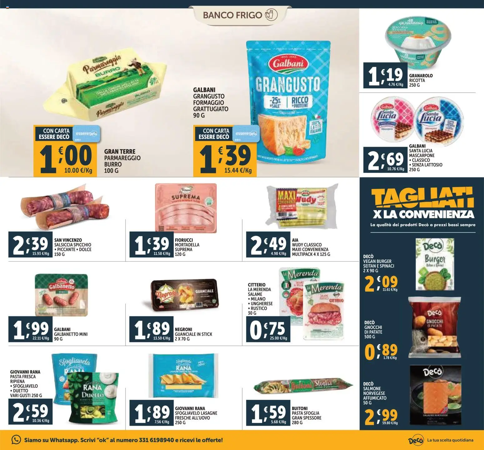 Volantino Decò del 20.11.2025 | Pagina: 9 | Prodotti: Salame, Patate, Burro, Spinaci