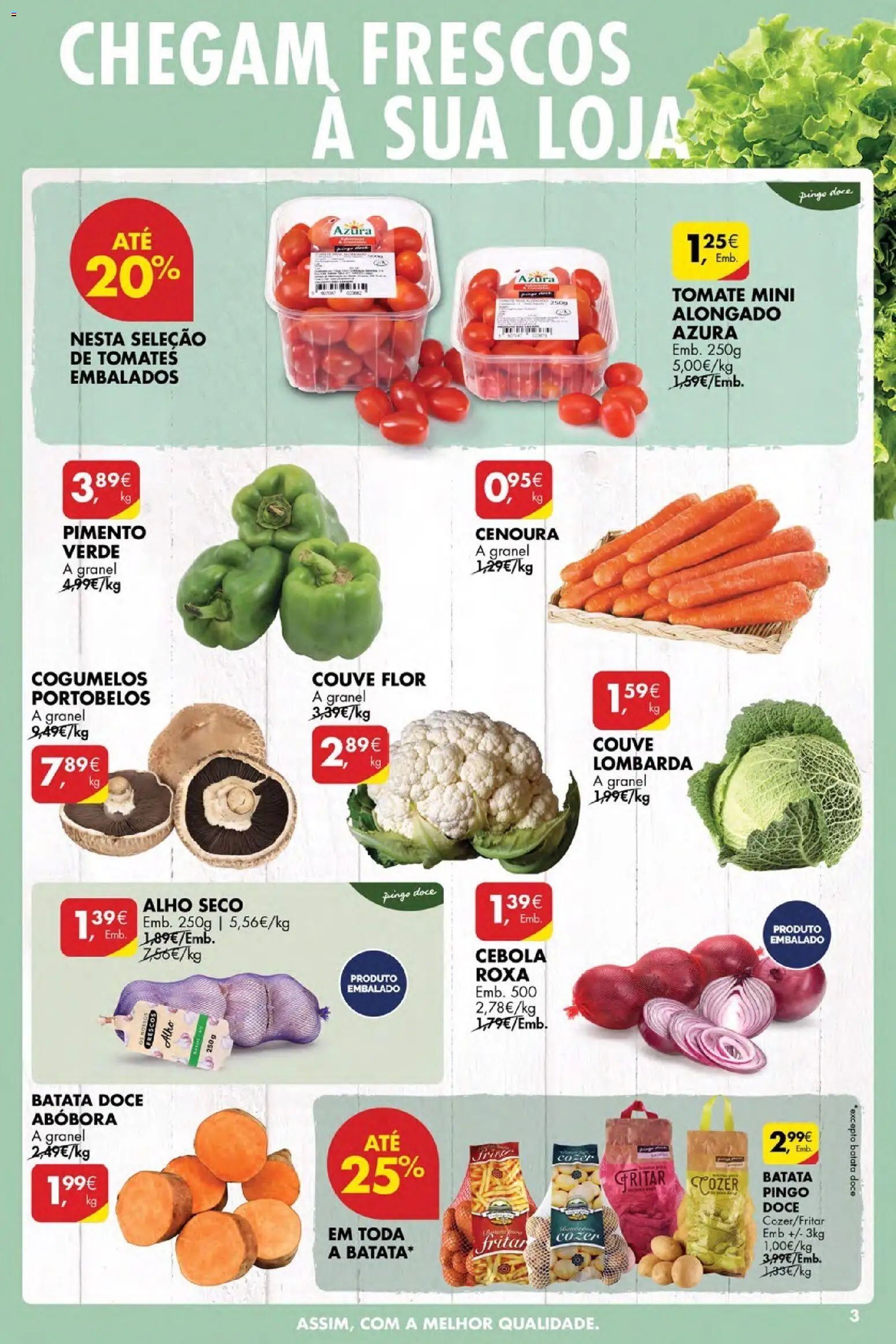 Pingo Doce Poupe Esta Semana Açores │ válido de 26.02.2026 | Página: 3 | Produtos: Abóbora, Tomate, Cogumelos, Couve