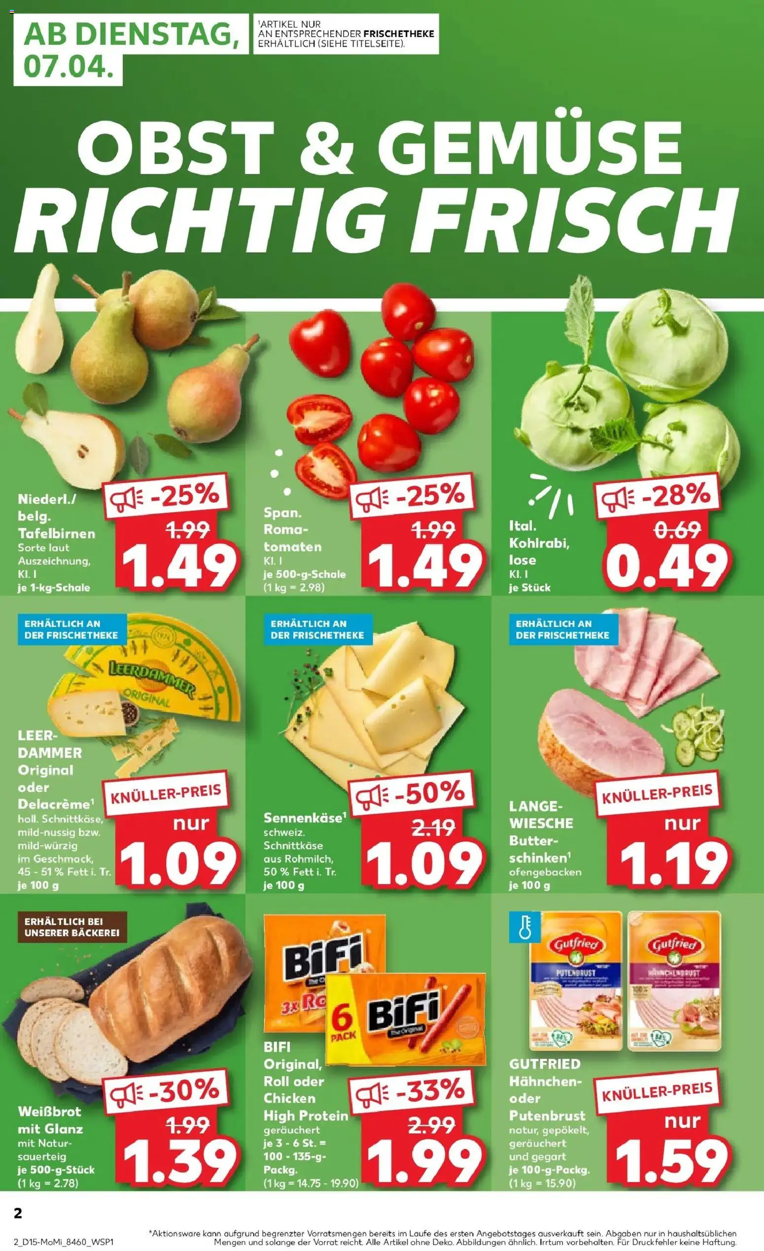 Kaufland Prospekt Sindelfingen	 – gültig ab 07.04.2026 | Seite: 2 | Produkte: Hahnchen, Butter, Kohlrabi, Leerdammer