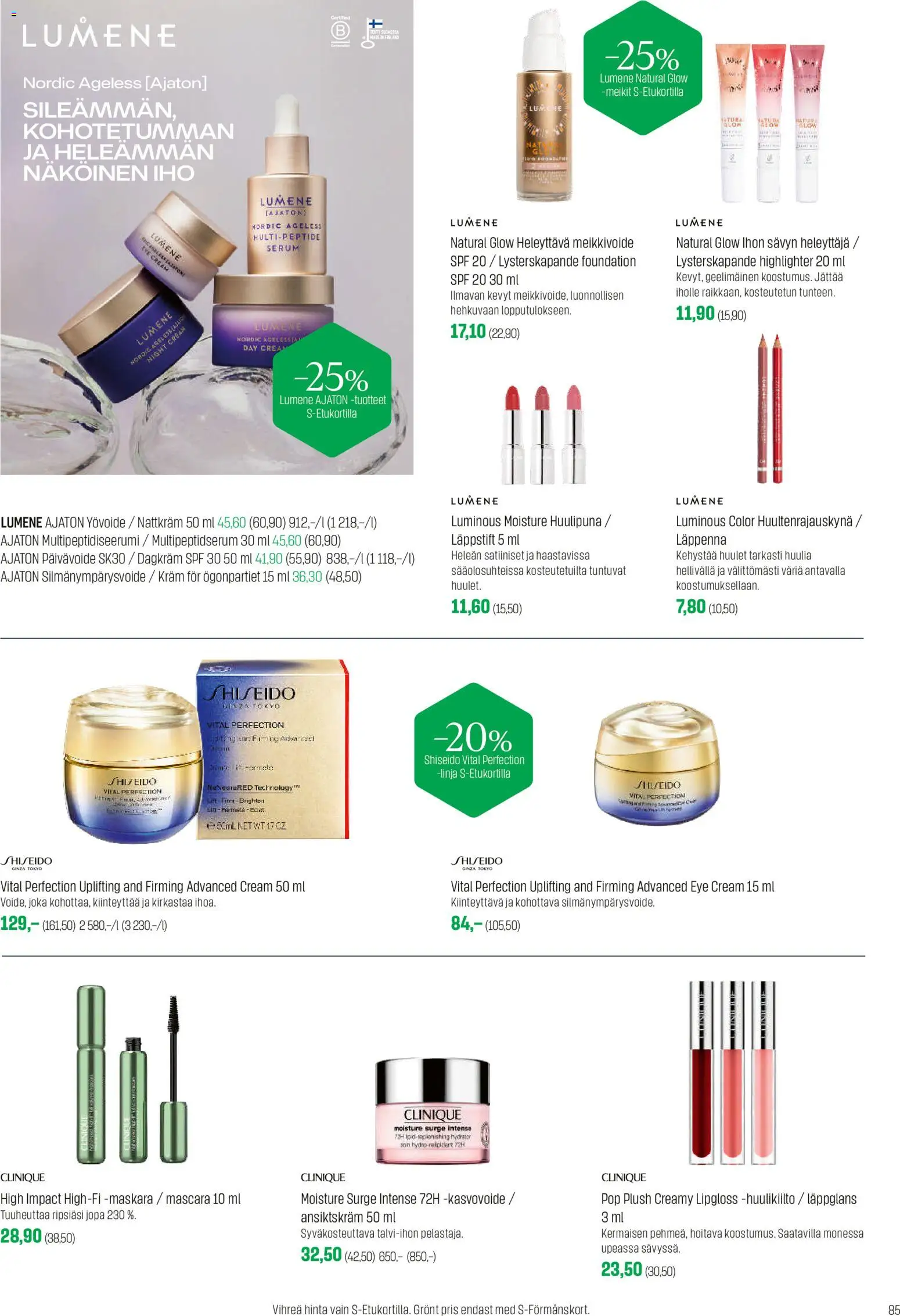 Sokos tarjoukset – voimassa 12.11.2025 alkaen | Sivu: 85 | Tuotteet: Huulipuna, Yövoide, Kasvovoide, Silmänympärysvoide