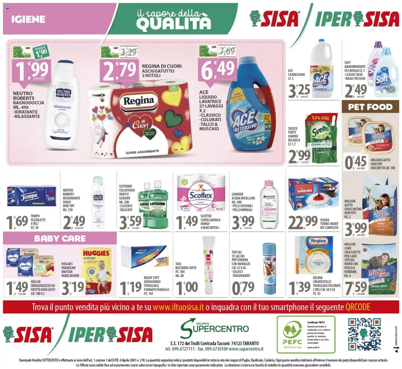 Volantino SISA del 21.08.2025 | Pagina: 16 | Prodotti: Carta igienica, Deodorante, Fazzoletti, Frutta