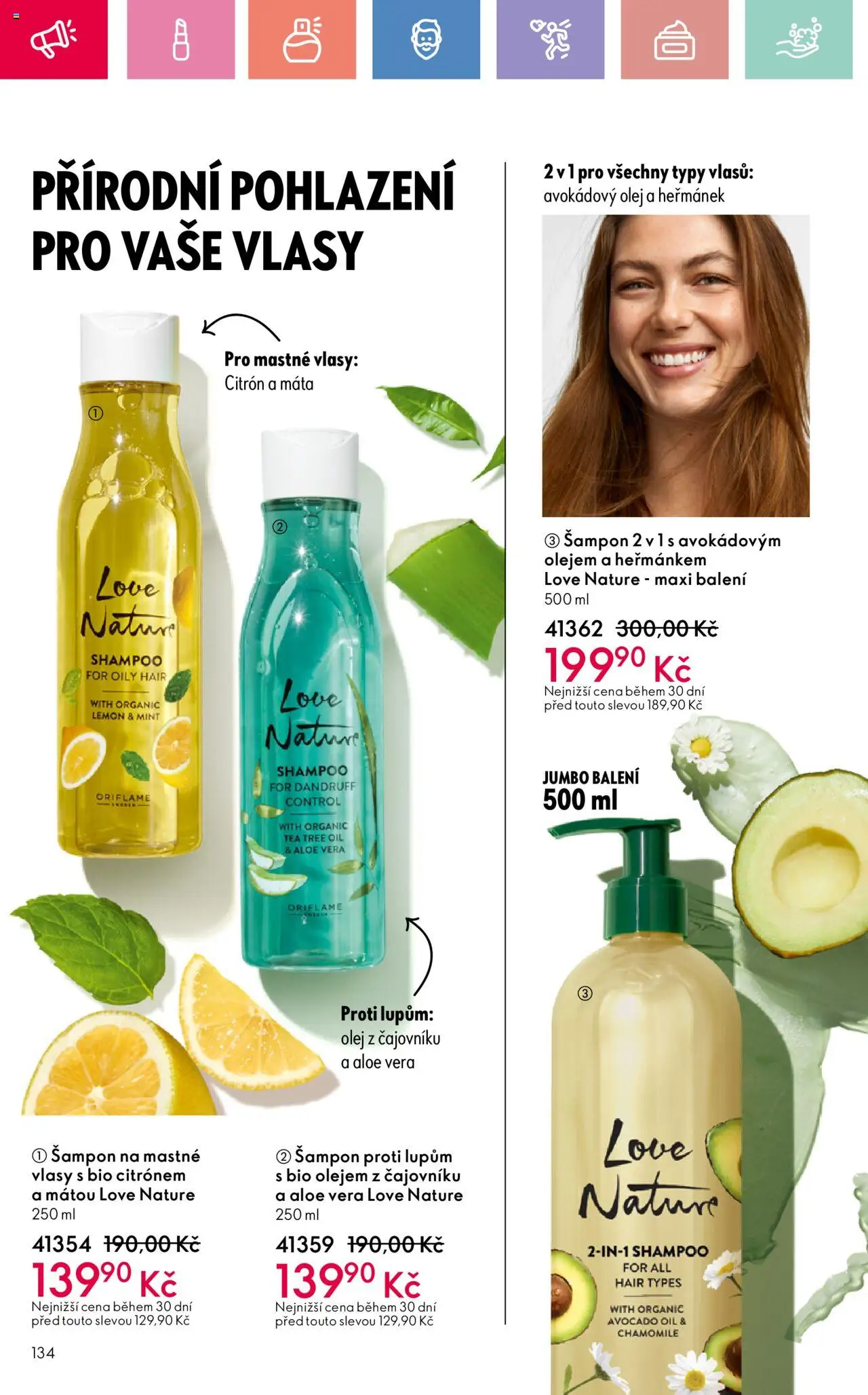 Oriflame katalog č.10/2025 od 06.07.2025 | Strana: 134 | Produkty: Olej, Tea Tree Oil, Šampon proti lupům, Aloe vera