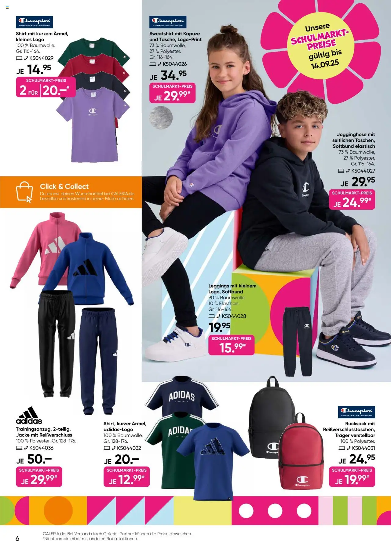 Galeria Karstadt Kaufhof Prospekt 	 - gültig ab dem 30.07.2025 | Seite: 18 | Produkte: Sweatshirt, Jacke, Leggings, Rucksack