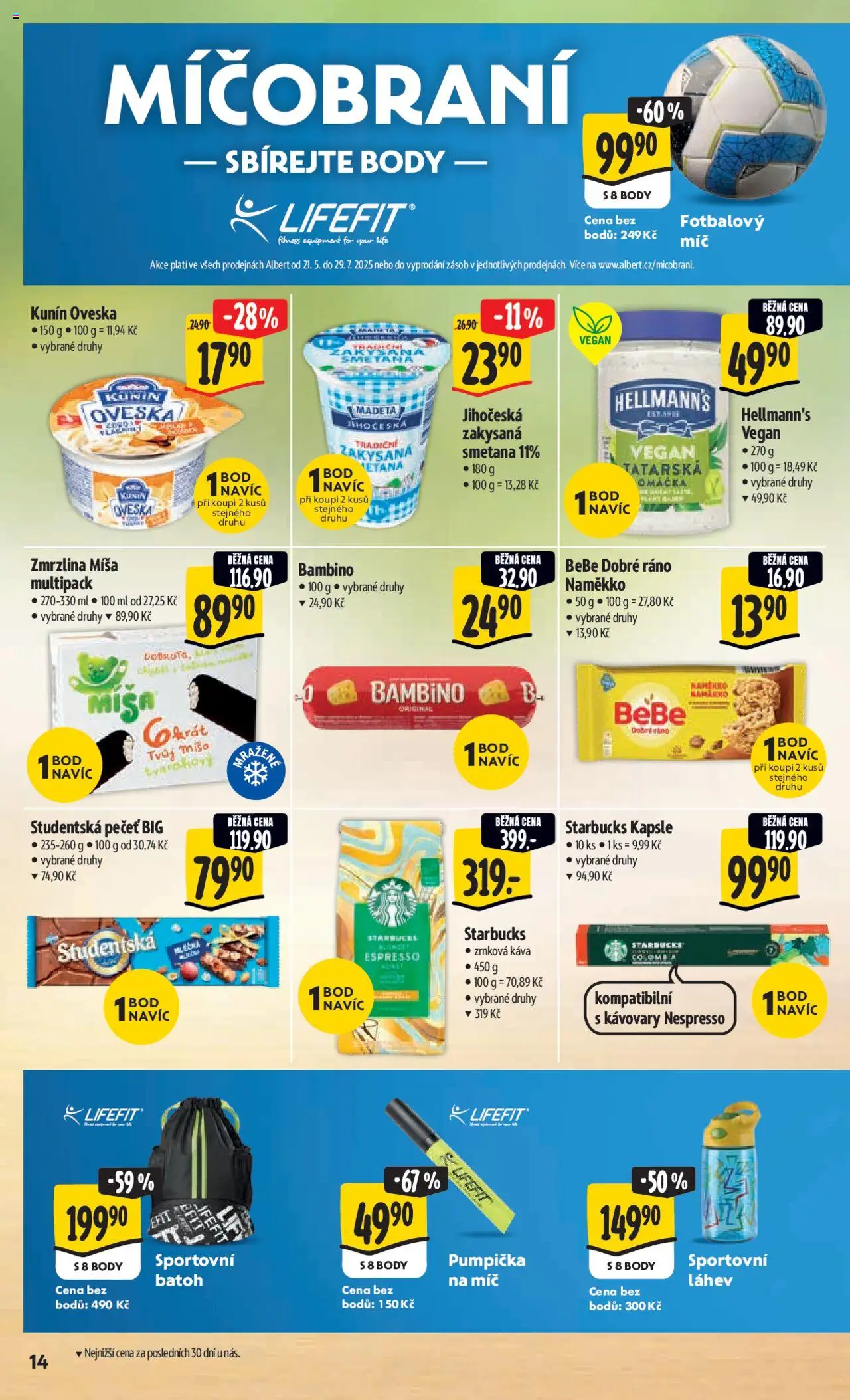 Albert leták - Hypermarket od 04.06.2025 | Strana: 21 | Produkty: Starbucks, Kapsle, Fotbalový míč, Zakysaná smetana