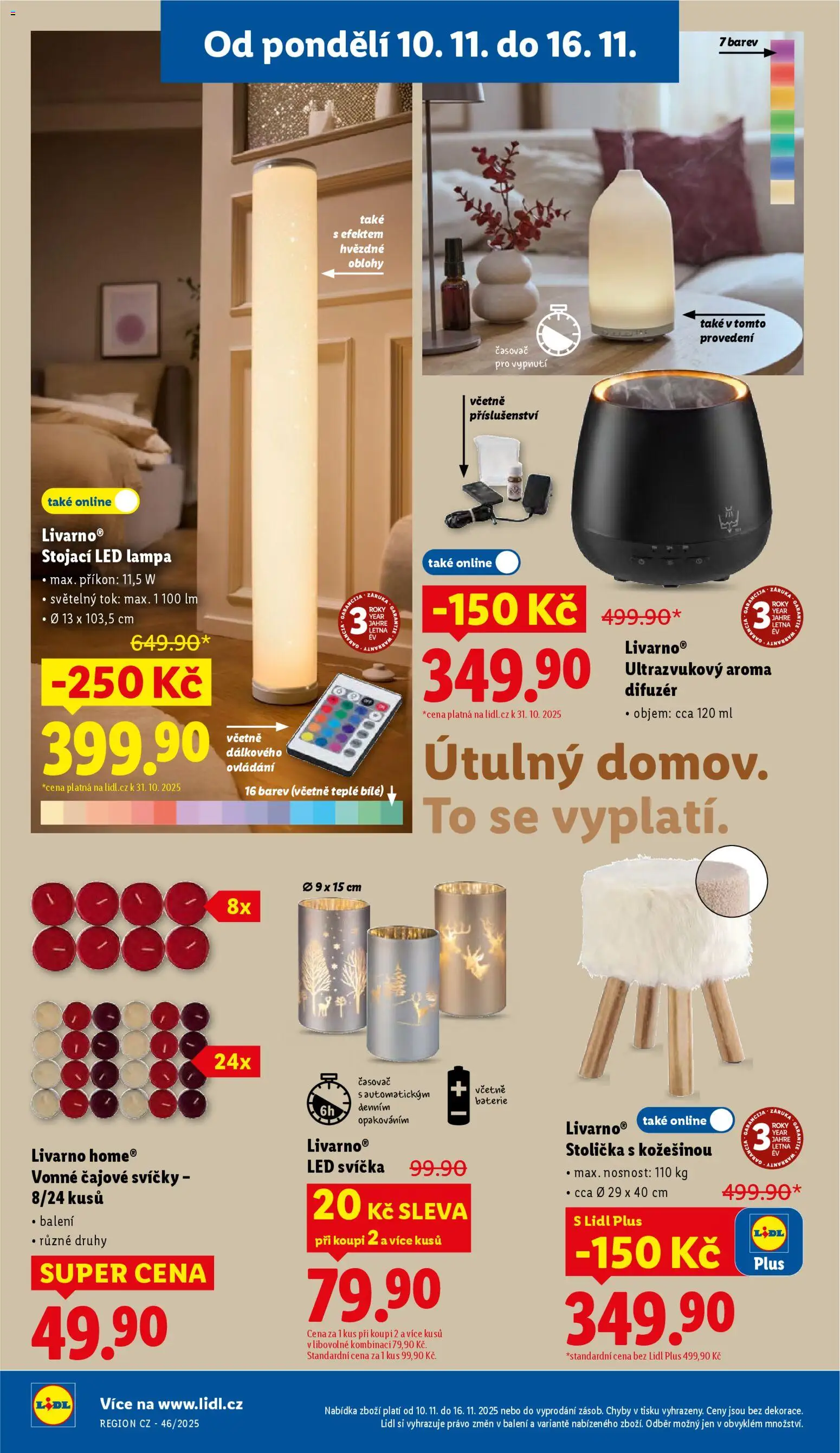 Lidl leták od 10.11.2025 | Strana: 40 | Produkty: Aroma difuzér, Svíčky, Baterie, Lampa