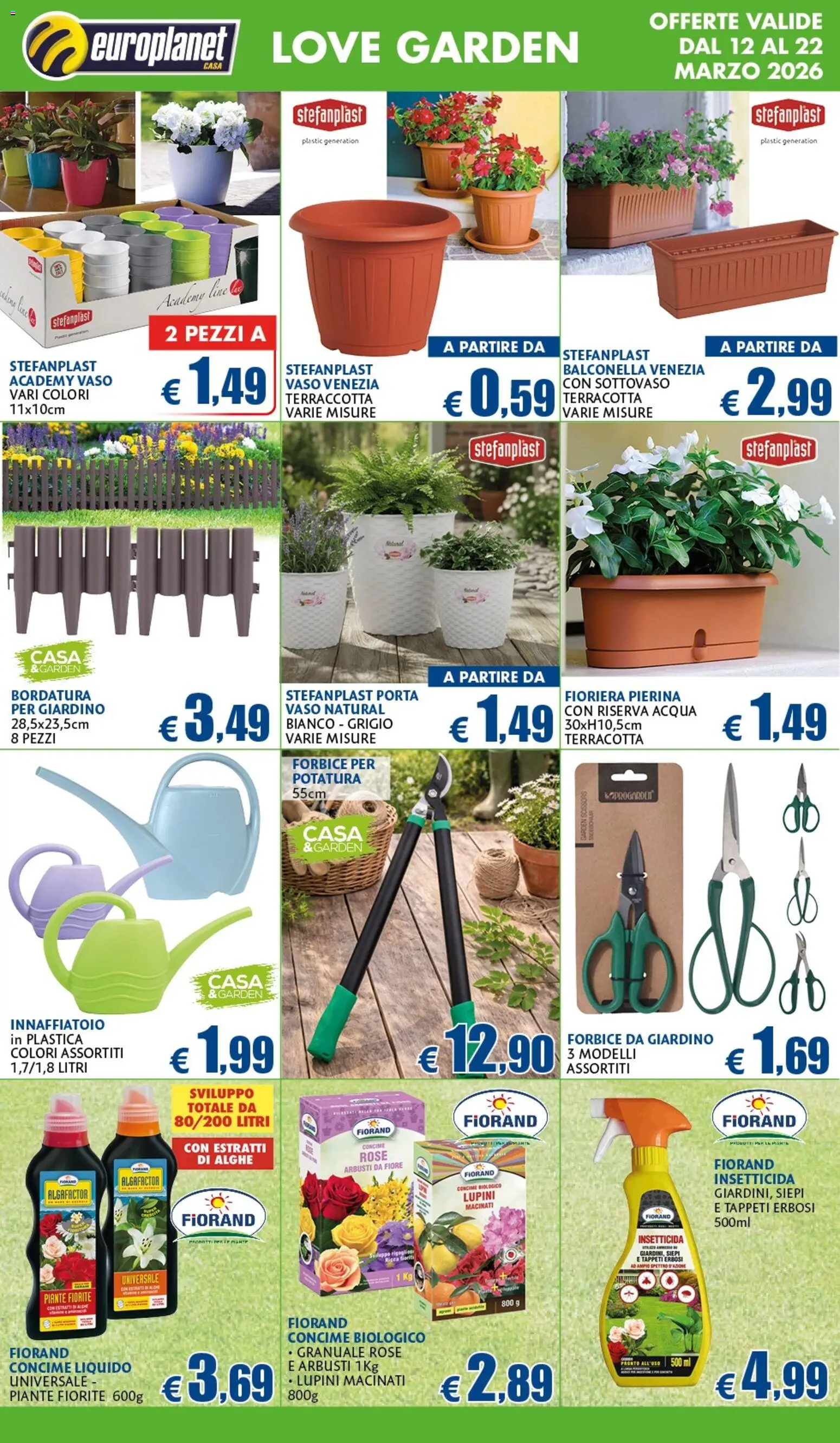 Volantino Europlanet Casa del 12.03.2026 | Pagina: 14 | Prodotti: Lupini, Concime, Fioriera, Insetticida