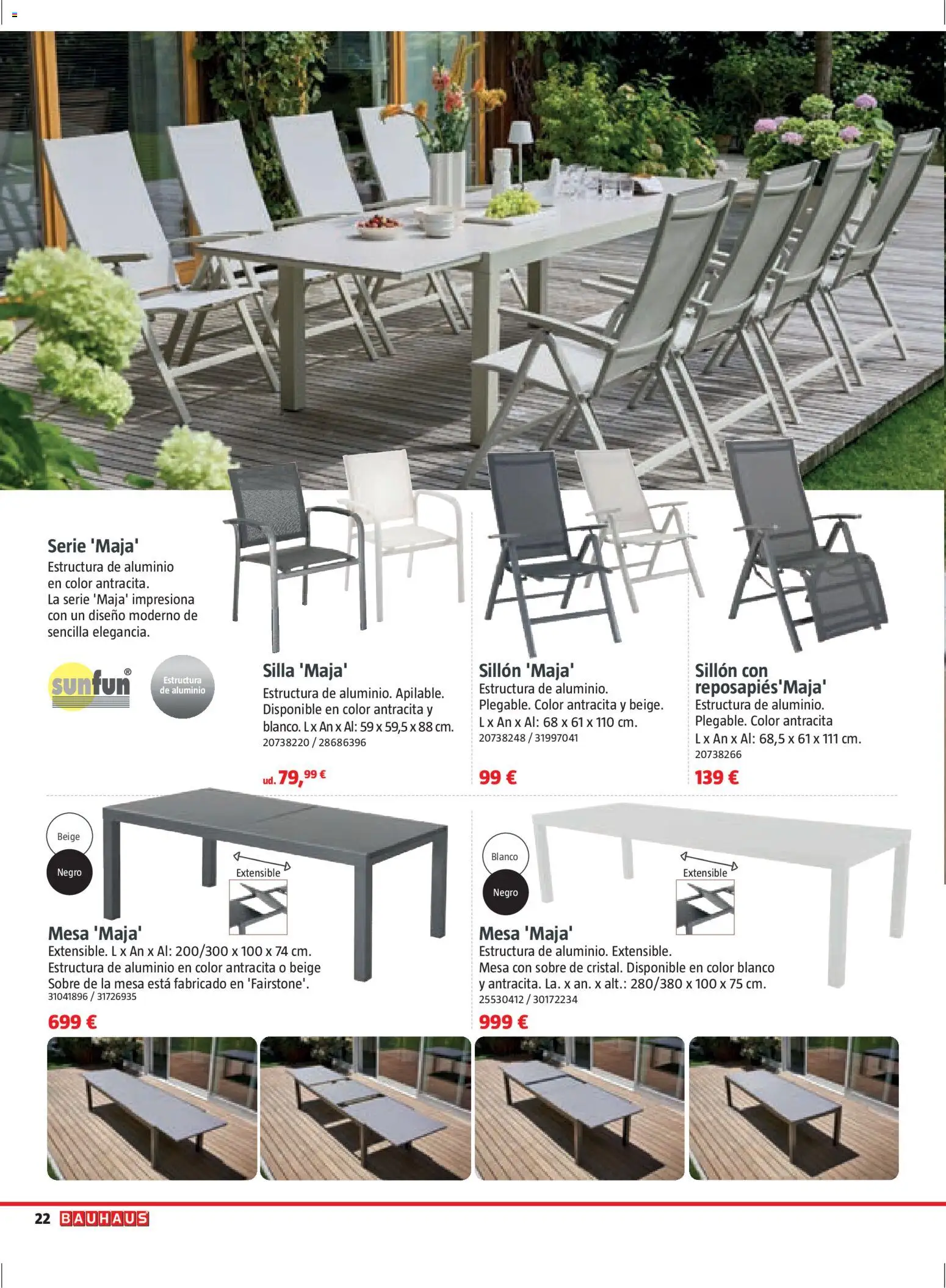 Bauhaus Verano │ válido desde el 16.03.2026 | Página: 22 | Productos: Sillón, Mesa, Silla