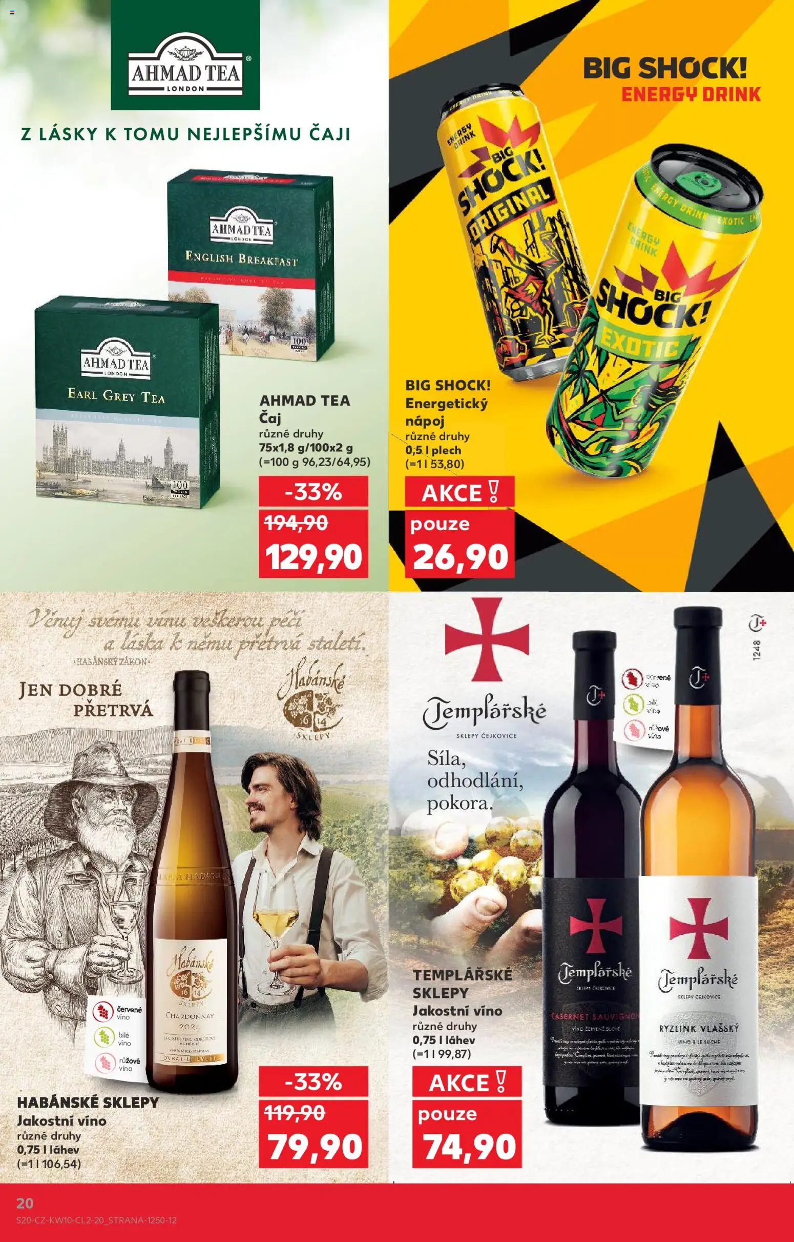 Kaufland leták - Praha 8 od 04.03.2026 | Strana: 20 | Produkty: Ahmad Tea čaj, Víno, Ahmad tea, Láhev