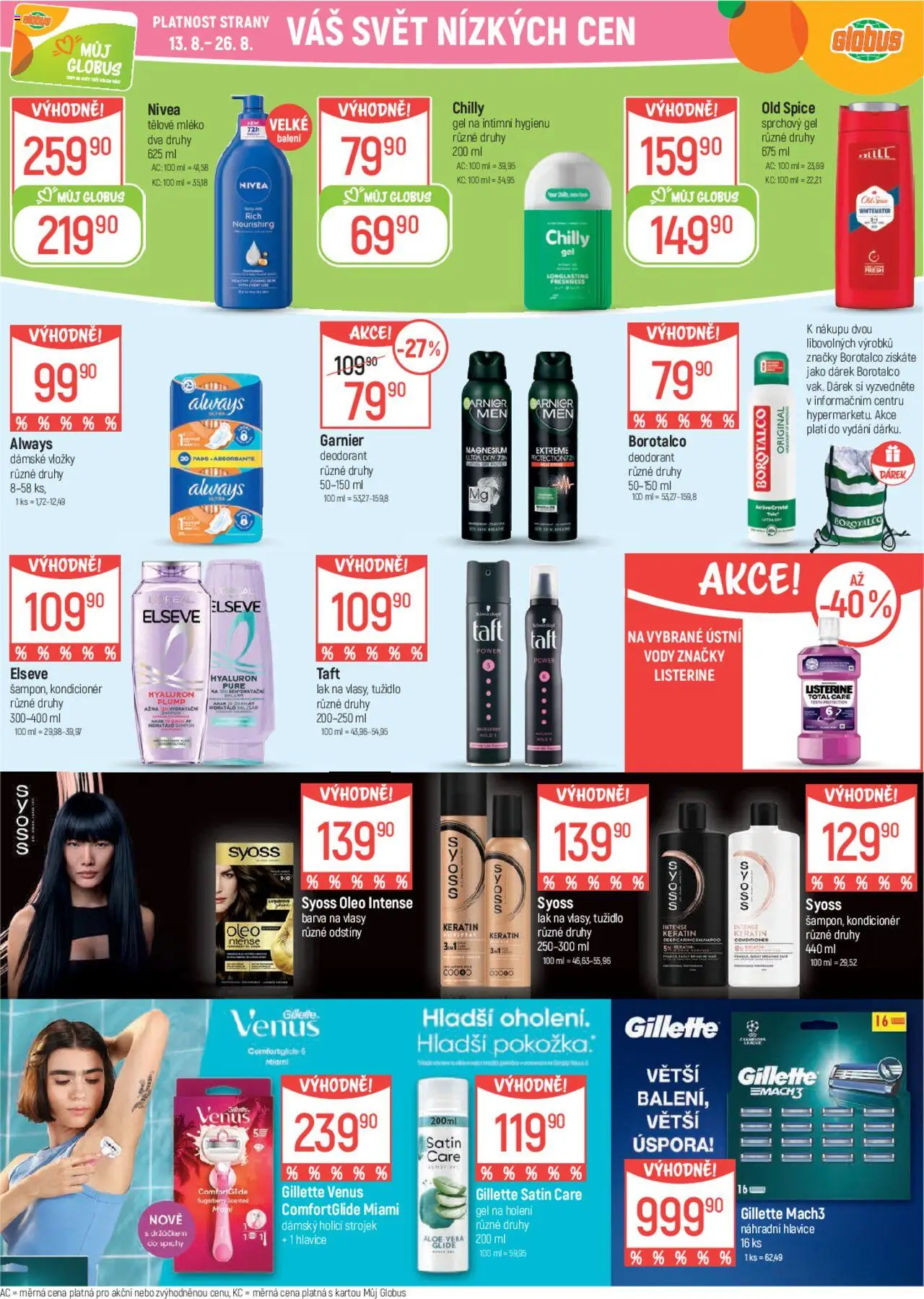Globus leták od 13.08.2025 | Strana: 32 | Produkty: Mléko, Gel na holení, Gillette Mach3, Old Spice