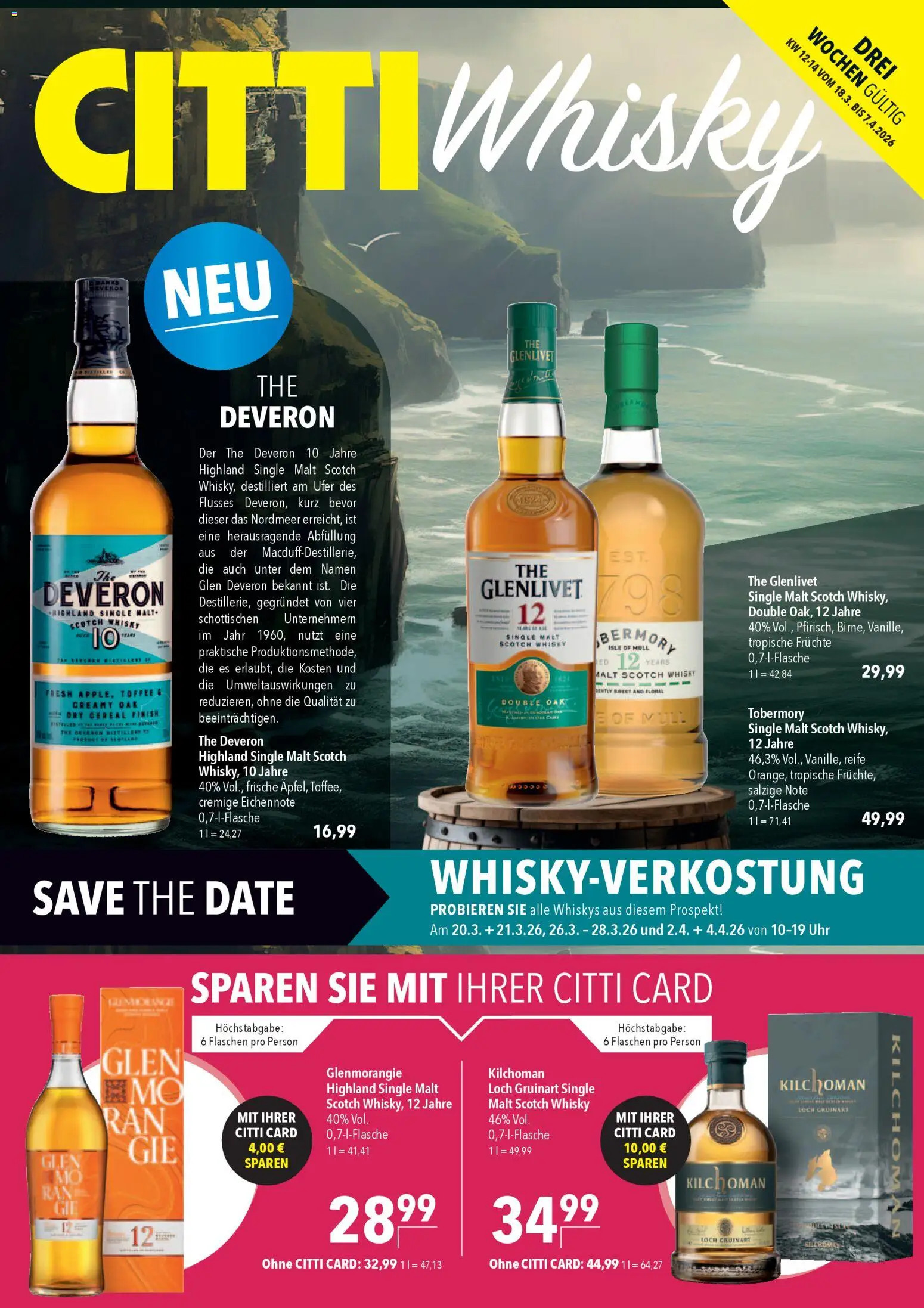 CITTI Markt Whisky – gültig ab 18.03.2026 | Seite: 1 | Produkte: Whisky, Finish, Uhr