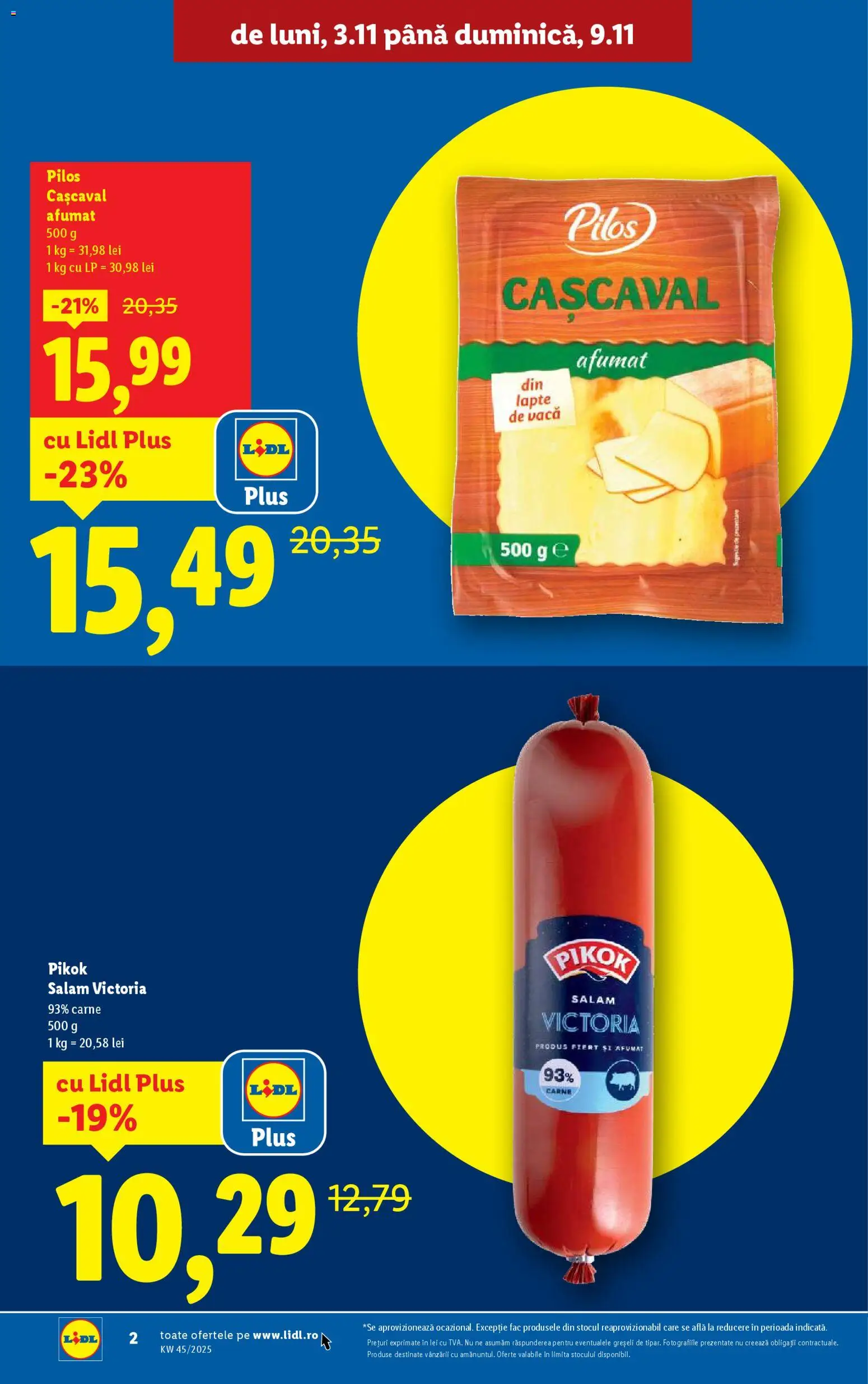 Noul catalog Lidl – valabil de la 03.11.2025 | Pagină: 2 | Produse: Toplar, Cașcaval, Lapte, Salam