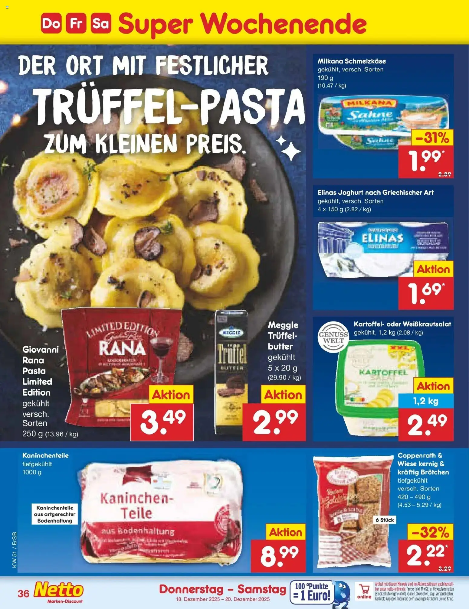Netto Marken-Discount prospekt Nordhausen	 – gültig ab 15.12.2025 | Seite: 48 | Produkte: Butter, Joghurt, Kaninchen, Pasta