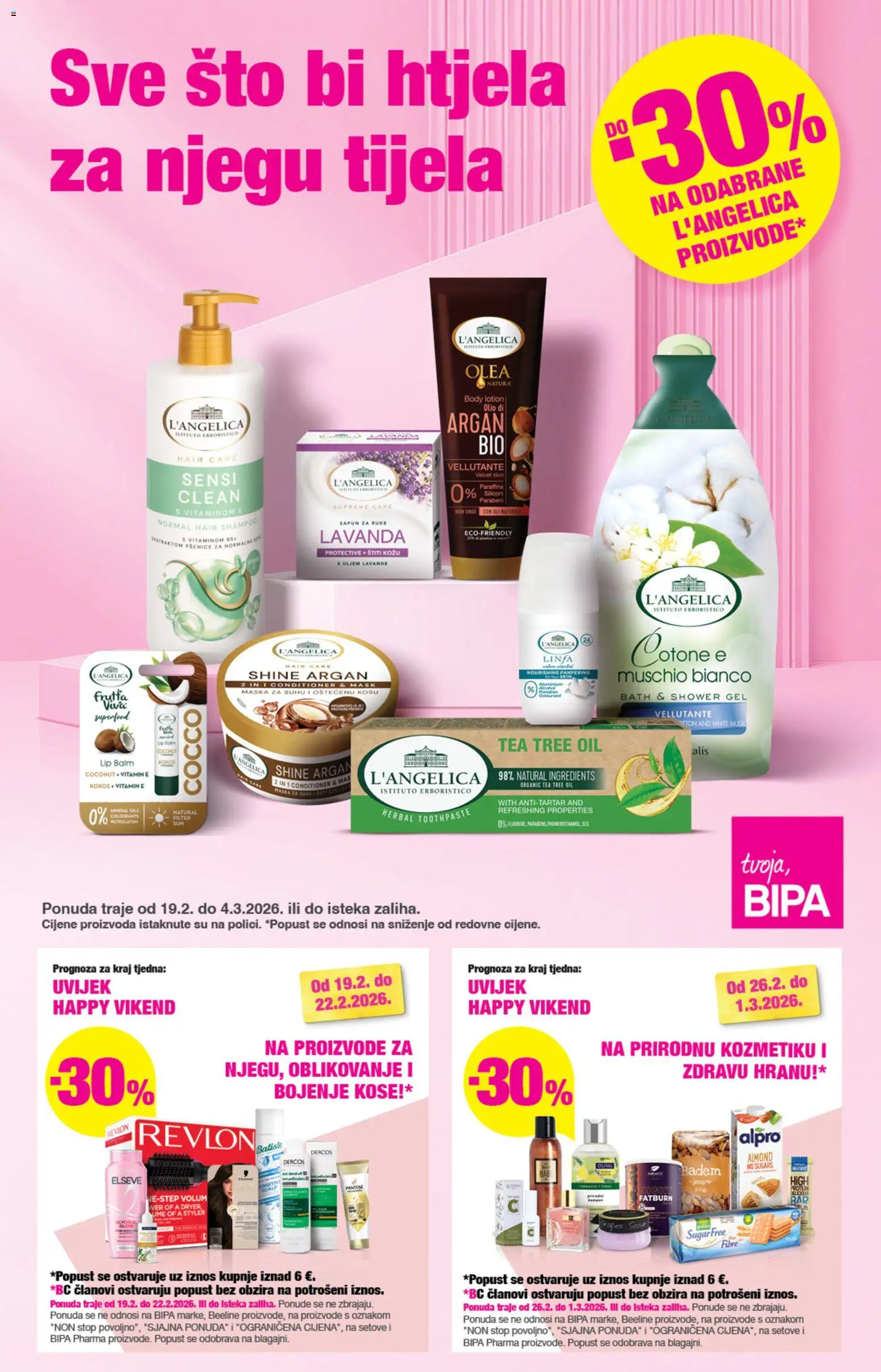 Bipa katalog | vrijedi od 19.02.2026 | Stranica: 1 | Proizvodi: Maska, Sapun, Alpro, L'Angelica