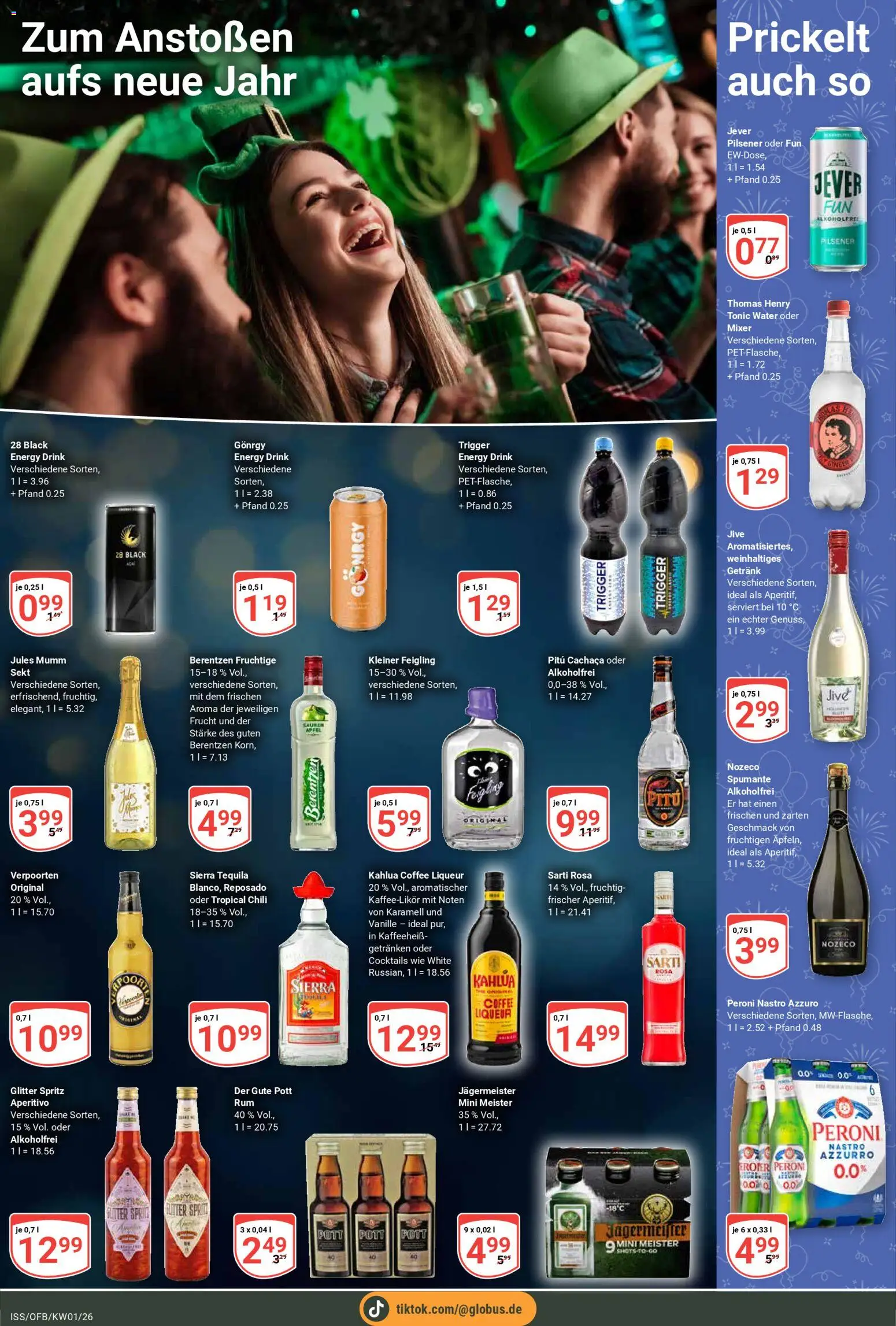 Globus Prospekt 	 – gültig ab 29.12.2025 | Seite: 22 | Produkte: Energy, Kleiner feigling, Jules mumm, Jever