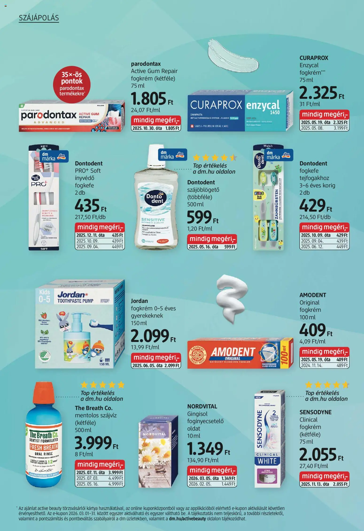 DM Drogerie Markt akciós ujság - amely érvényes a következő dátumtól: 05.03.2026 | Oldal: 12 | Termékek: Fogkrém, Fogkefe, Szájvíz