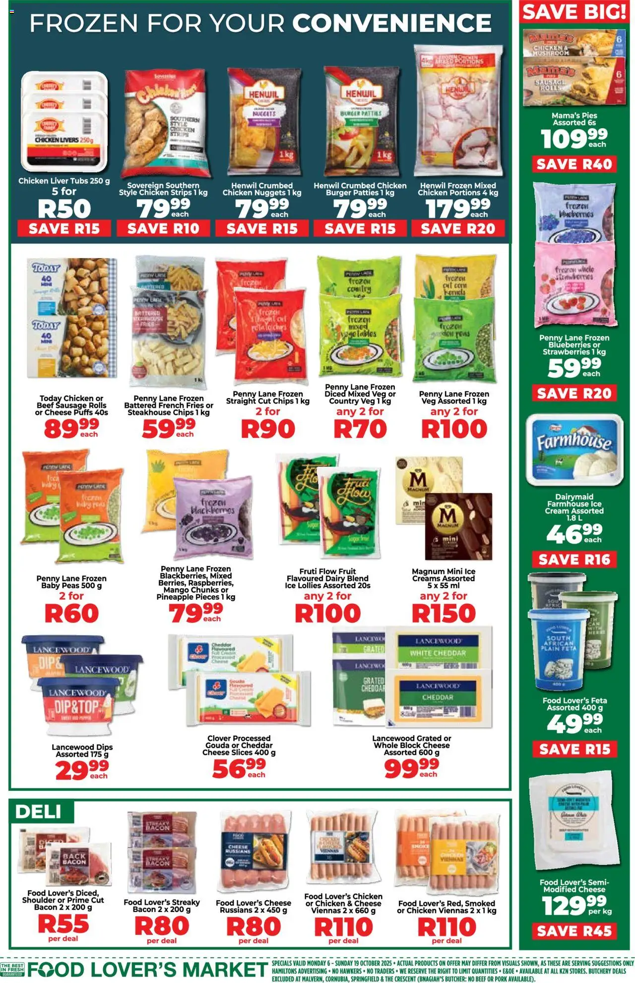 New Food Lover's Market catalogue – valid from 06.10.2025 | Page: 5 | Products: Blueberries, Cheese, Cream, Bacon