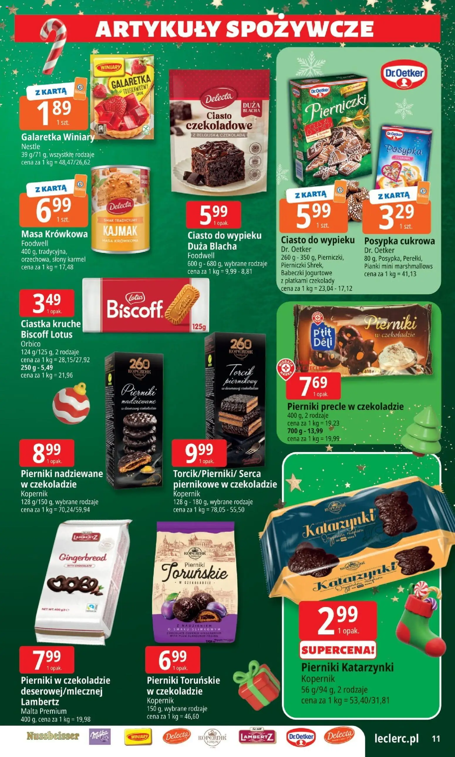 E.Leclerc Gazetka od 25.11.2025 | Strona: 11 | Produkty: Karta, Pierniki, Pierniki katarzynki, Babeczki