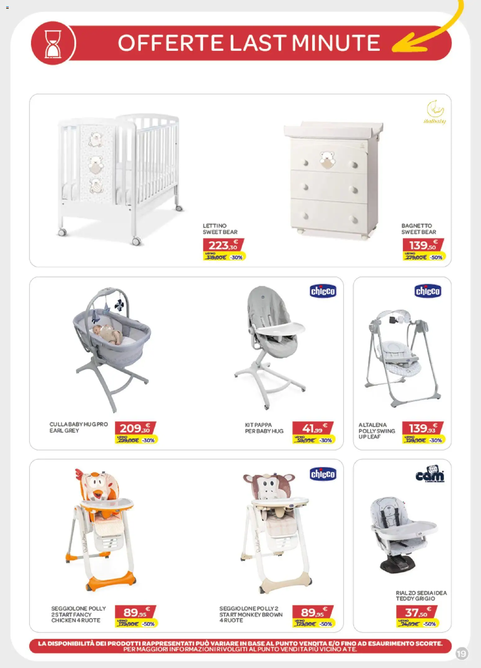 Volantino Bimbo store del 05.03.2026 | Pagina: 19 | Prodotti: Altalena, Lettino, Bagnetto