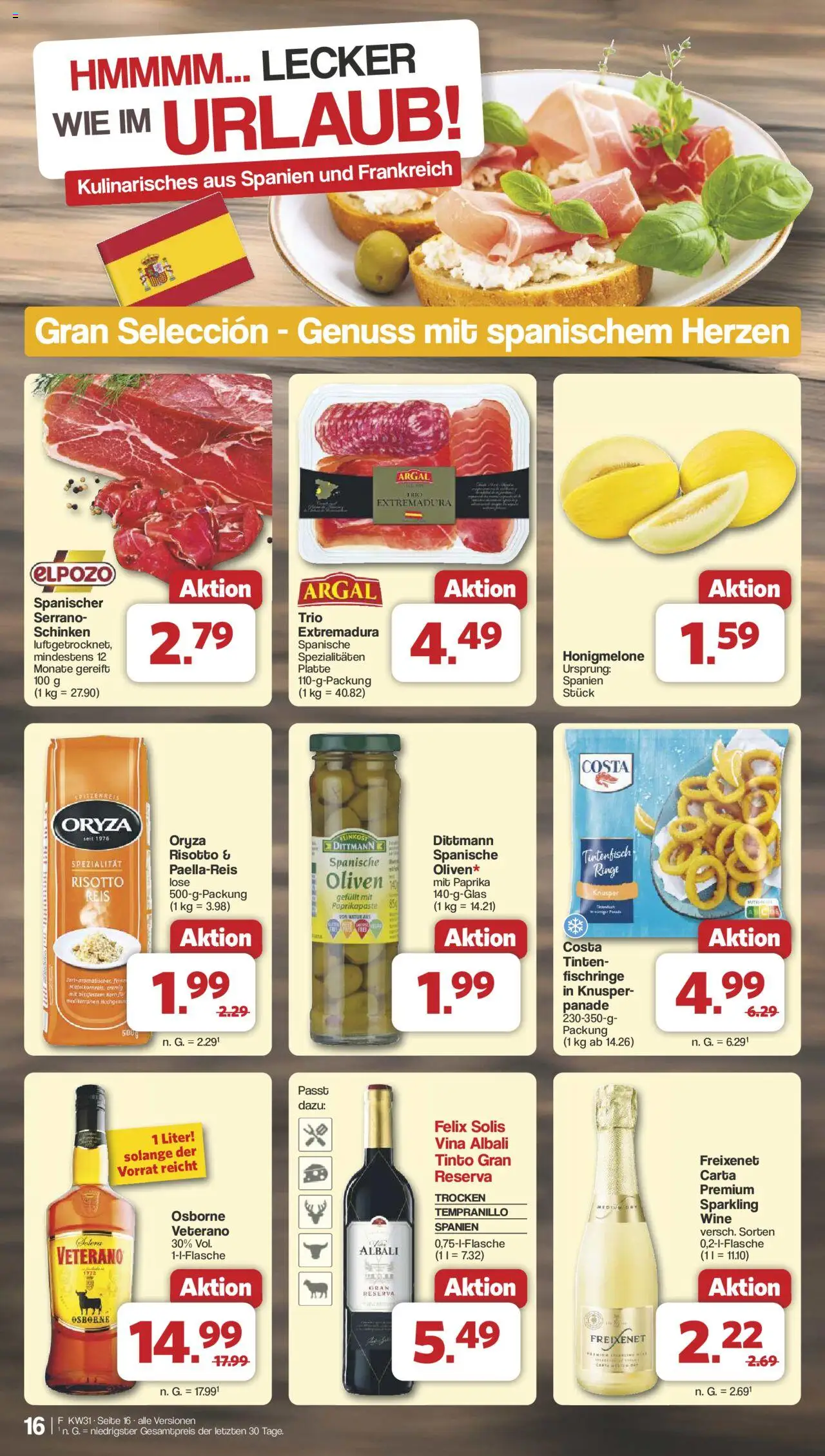 Famila Nordwest Prospekt 	 - gültig ab dem 28.07.2025 | Seite: 17 | Produkte: Osborne, Tintenfisch, Honigmelone, Reis