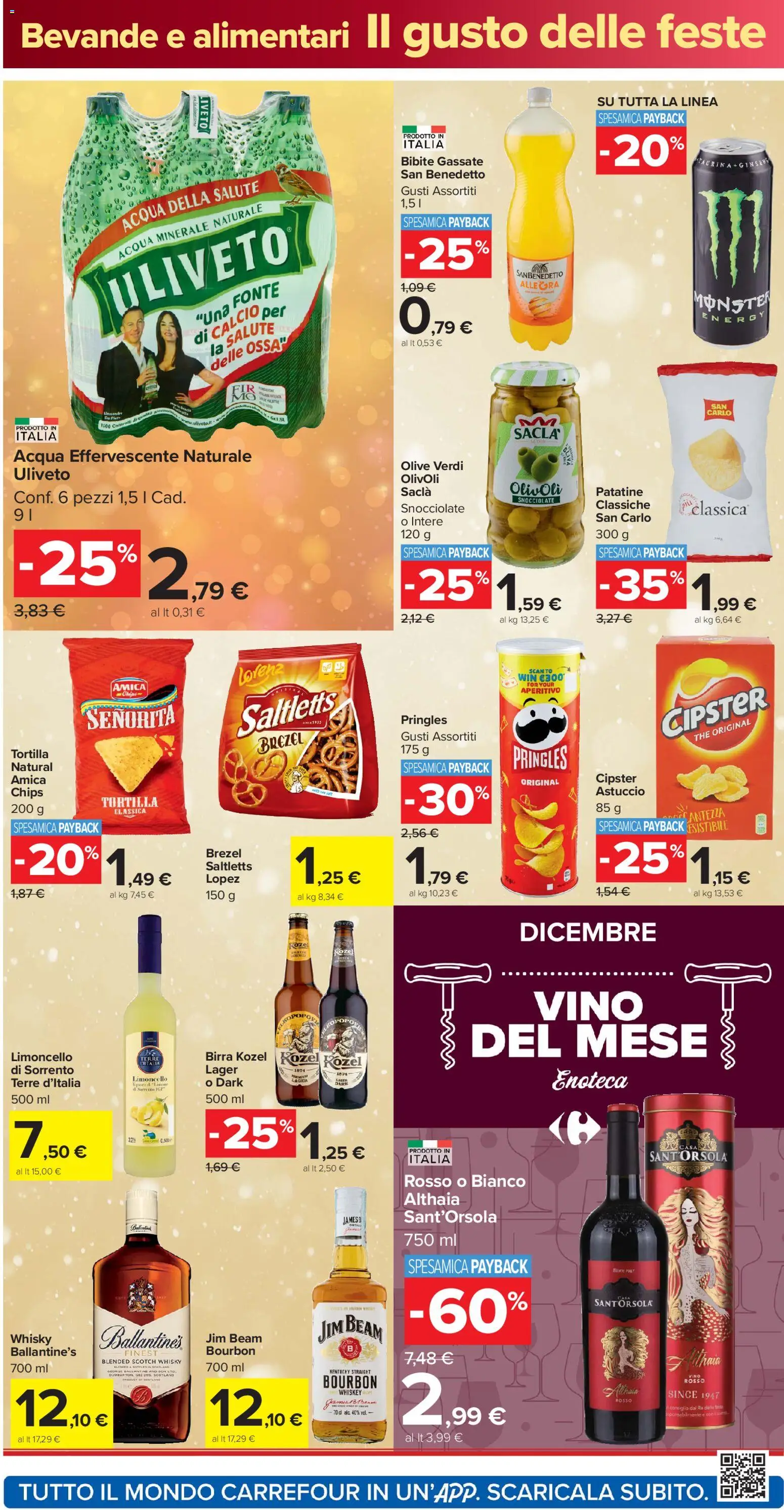 Volantino Carrefour del 16.12.2025 | Pagina: 26 | Prodotti: Patatine, Bibite, Limoncello, Astuccio