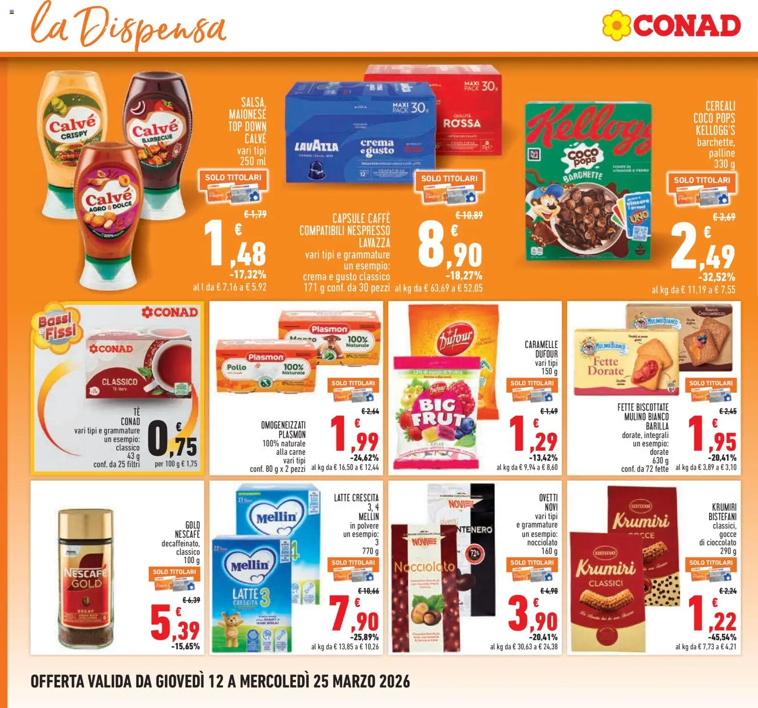 Volantino Conad del 12.03.2026 | Pagina: 18 | Prodotti: Cioccolato, Maionese, Latte, Crackers