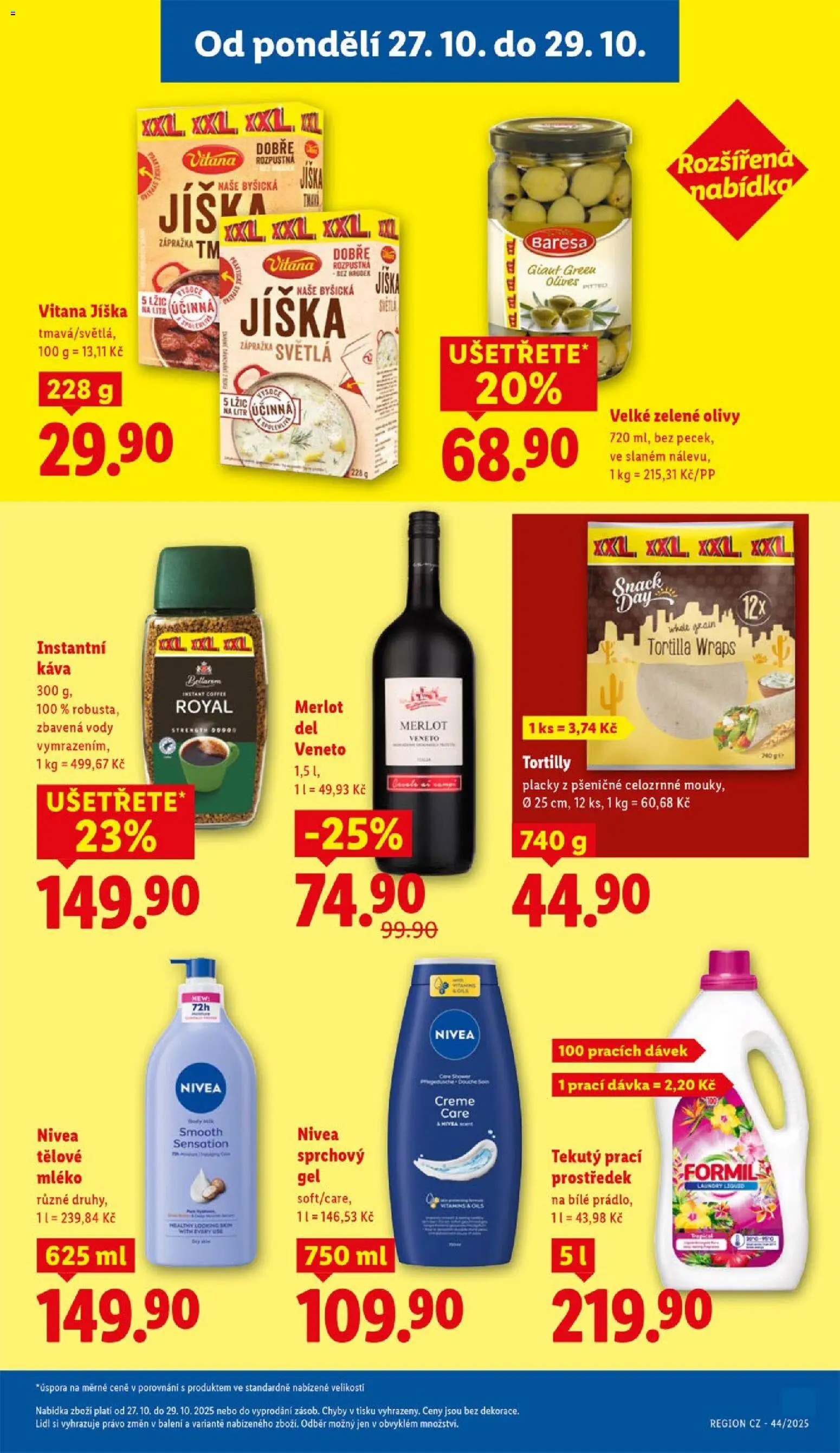 Lidl leták od 27.10.2025 | Strana: 21 | Produkty: Nivea, Tortilla wraps, Merlot, Tortilla