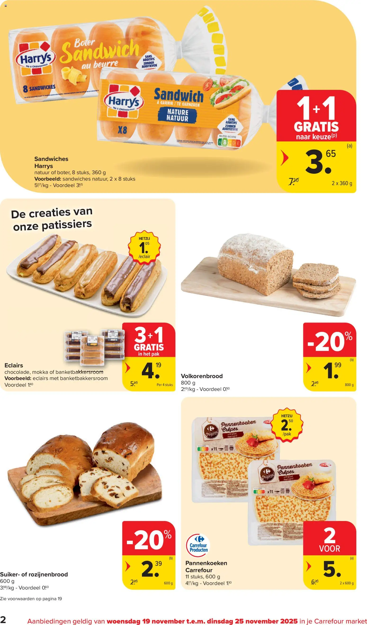 {H1} | Pagina: 2 | Producten: Sandwich, Pannenkoeken, Boter