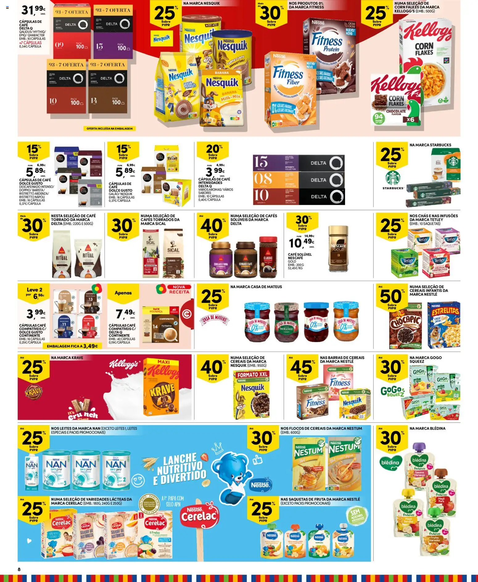 Continente Madeira │ válido de 04.11.2025 | Página: 8 | Produtos: Banana, Delta q, Leite, Dolce gusto