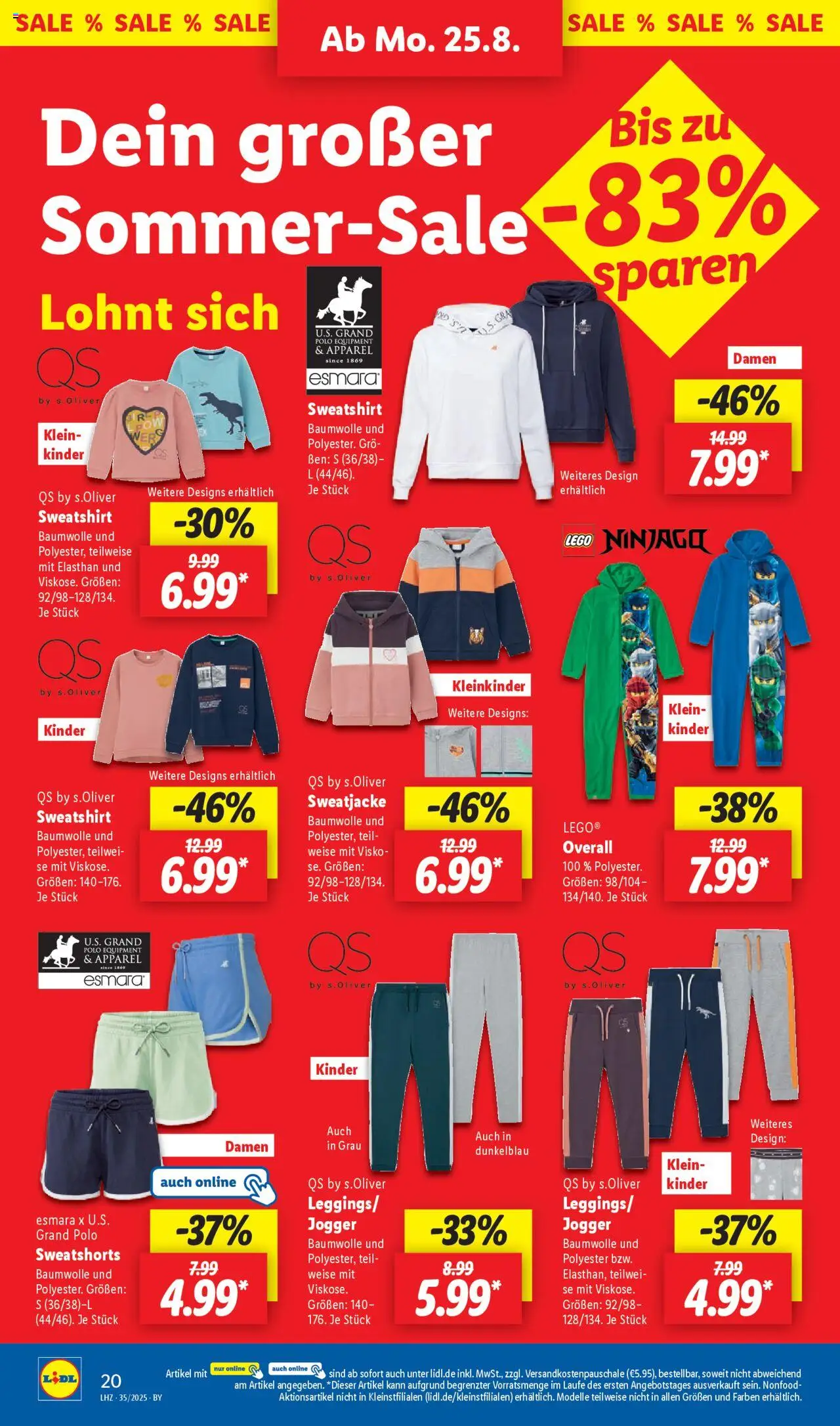 Lidl Prospekt Uffenheim - gültig ab dem 25.08.2025 | Seite: 30 | Produkte: Sweatjacke, Sweatshirt, Sweatshorts, Overall
