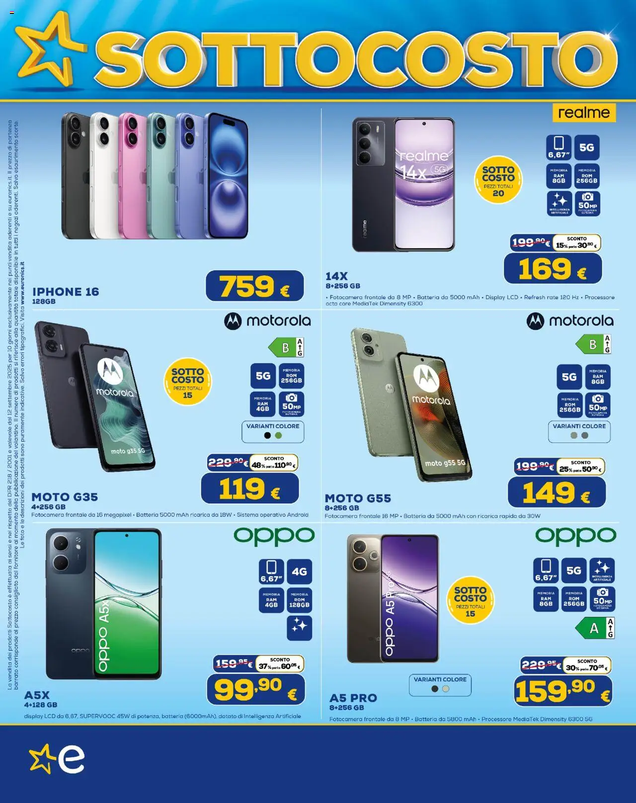 Volantino Euronics del 12.09.2025 | Pagina: 4 | Prodotti: Iphone, Fotocamera, Batteria
