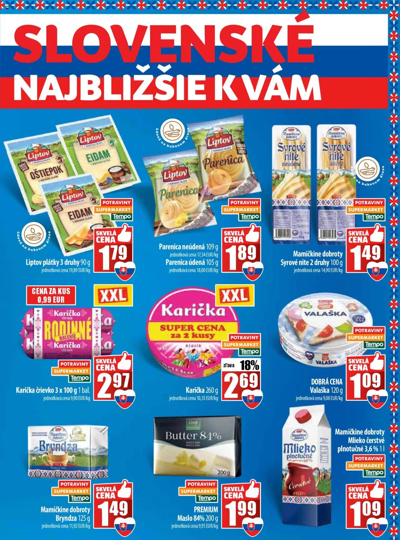 Nové COOP Jednota akcie – leták je platný od 02.10.2025 | Strana: 5 | Produkty: Maslo, Mlieko, Eidam, Bryndza
