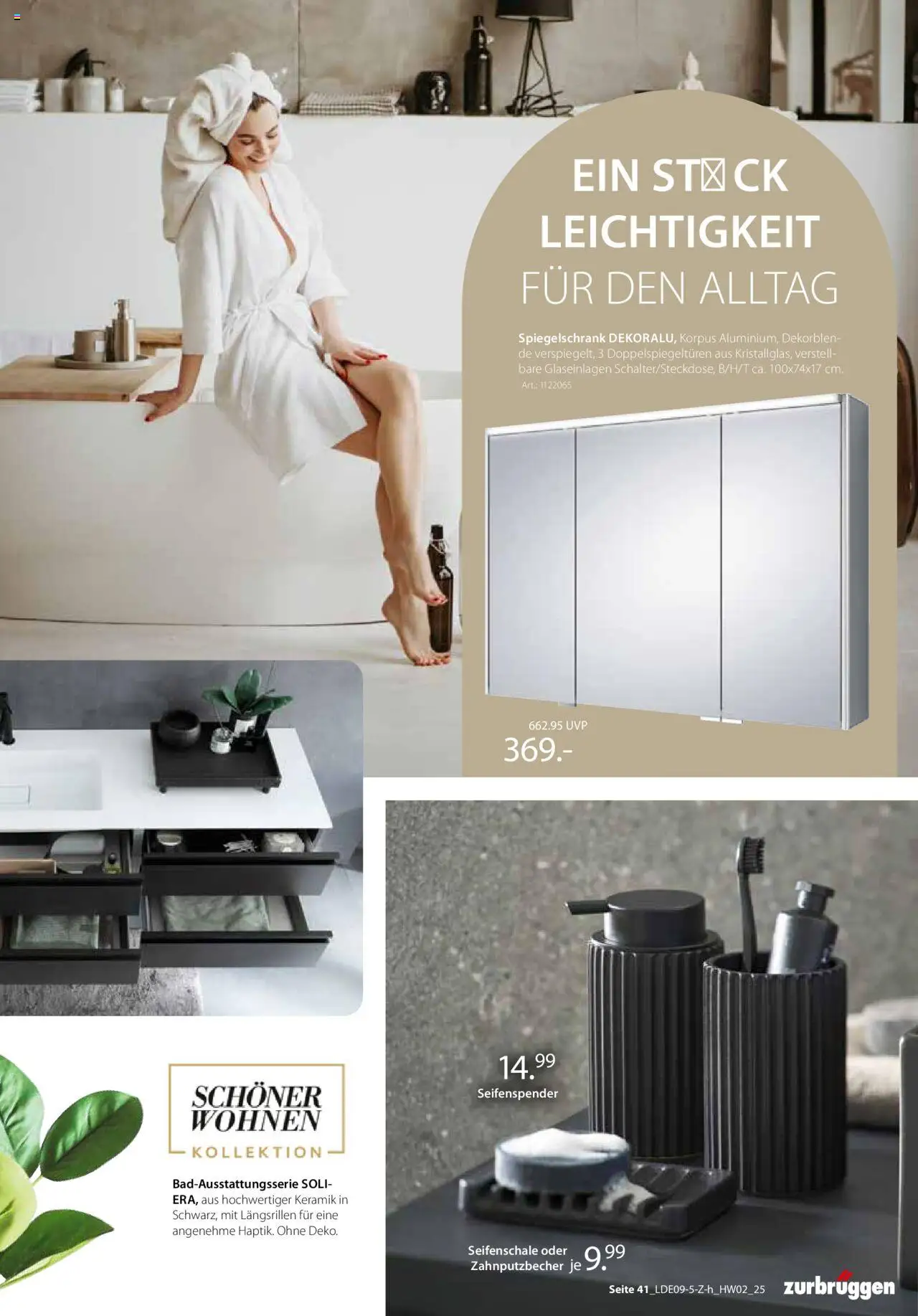 Zurbrüggen Hochwert – gültig ab 08.09.2025 | Seite: 53 | Produkte: Seifenspender, Spiegelschrank