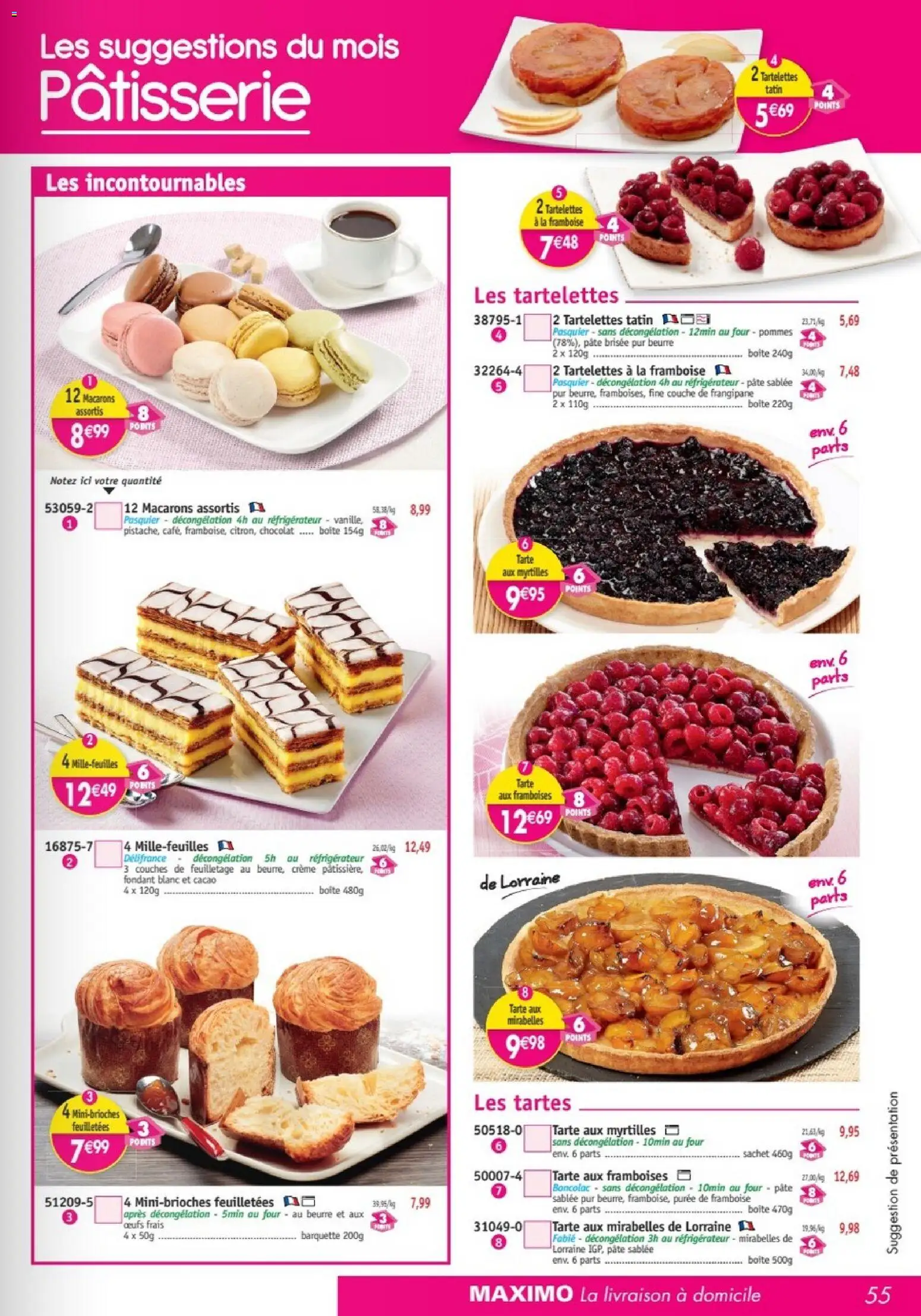 {H1} | Page: 55 | Produits: Couches, Pâte brisée, Beurre, Chocolat