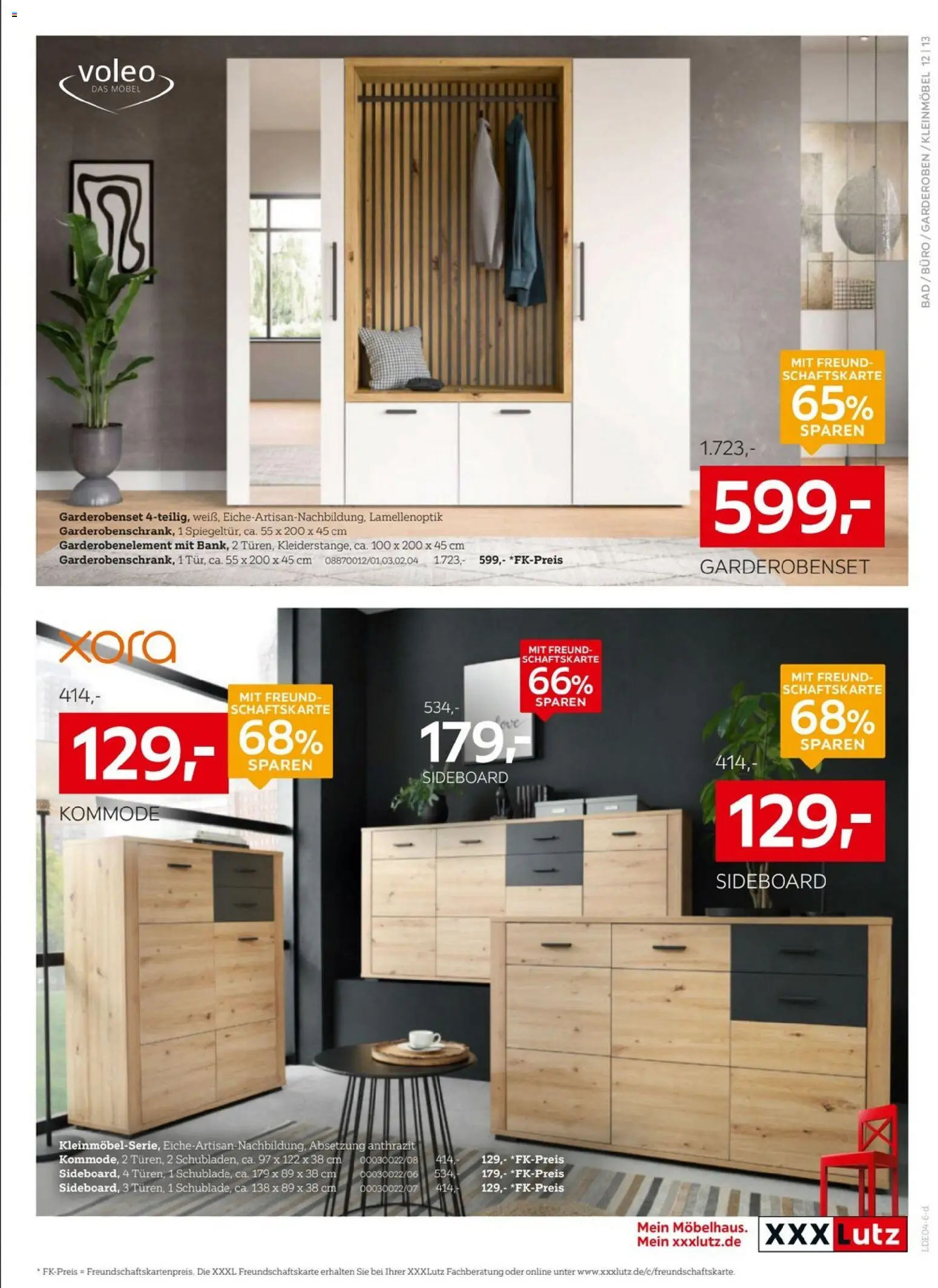 XXXLutz Nr. 1 beim Preis – gültig ab 11.04.2026 | Seite: 13 | Produkte: Sideboard, Kommode, Bad, Garderobenset
