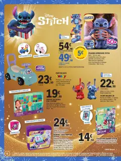 E.Leclerc - Prévisualisation de PELUCHE EXPRESSIVE STITCH, Dim.: 35 cm env. Interactive avec des yeux animés sur écrans LCD. Des sons et réactions pour surprendre à chaque interaction. Dès 3 ans. valide à partir de 21.10.2025 | Page: 4 | Produits: Peluche, Bijoux, Piles