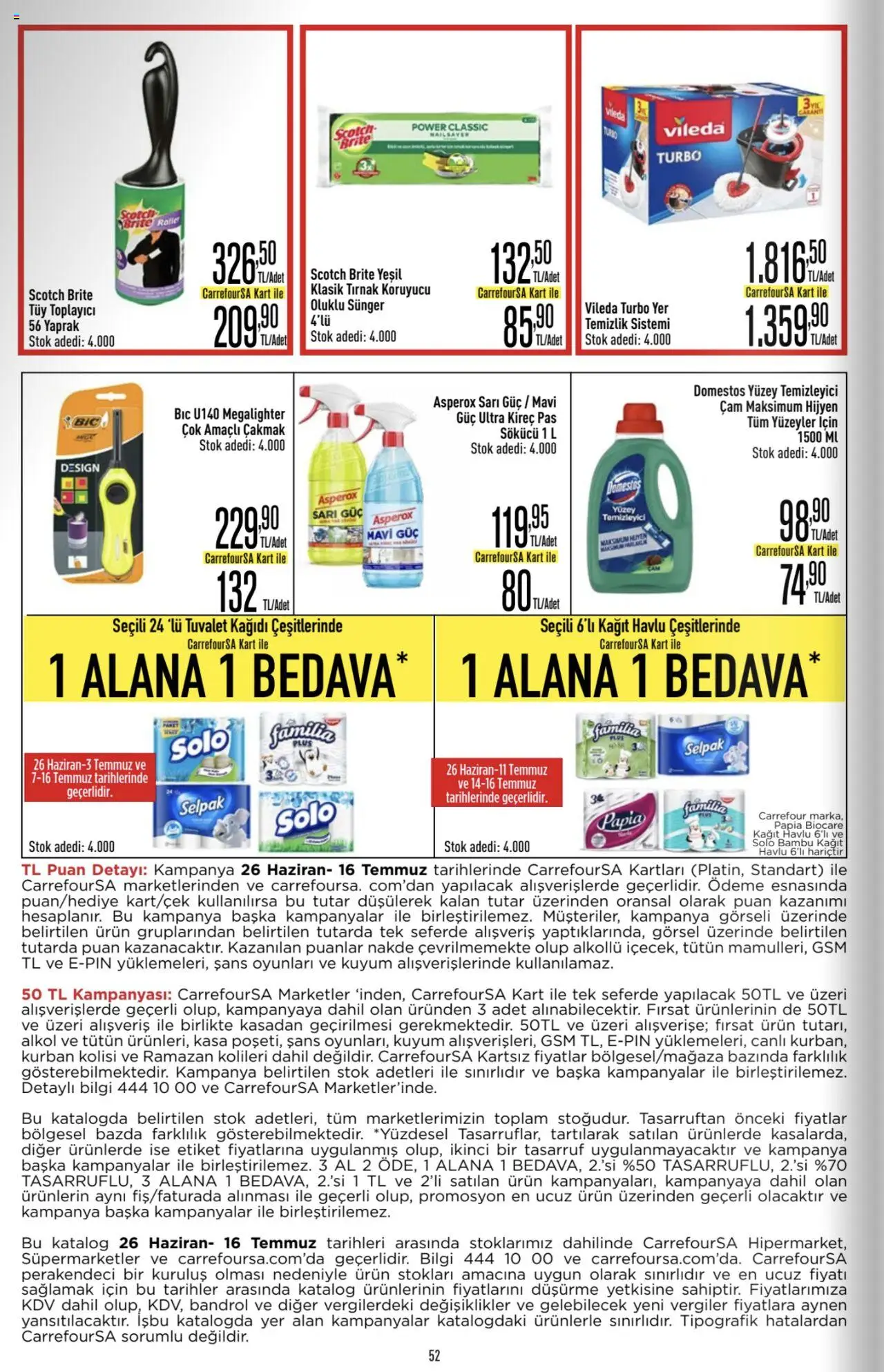 CarrefourSA Katalog - 26.06.2025 tarihinden itibaren geçerlidir | Sayfa: 52 | Ürünler: Tuvalet, Kağıt havlu, Tuvalet kağıdı, Kasa