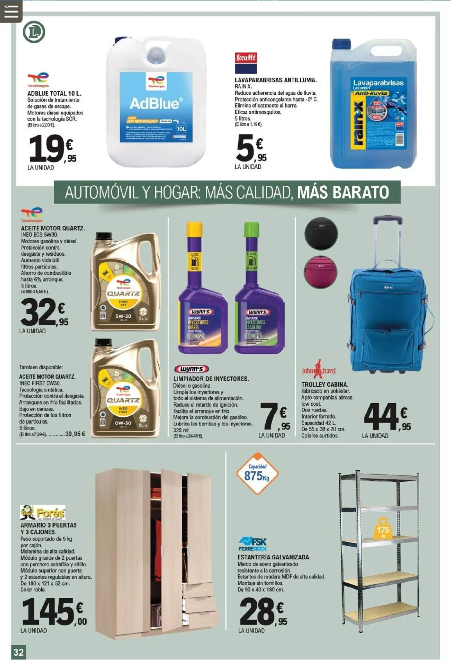 E.Leclerc folleto │ válido desde el 25.02.2026 | Página: 32 | Productos: Perchero, Aceite, Peso, Armario