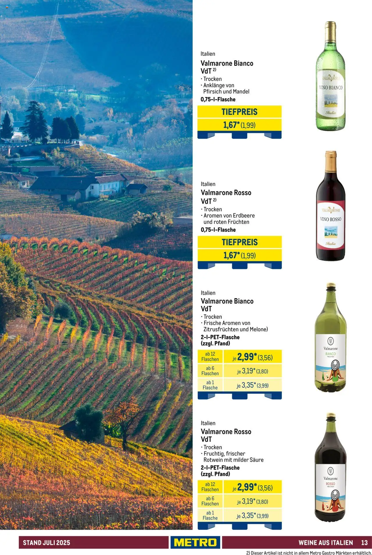 Metro - Hauswein Katalog - gültig ab dem 01.07.2025 | Seite: 13 | Produkte: Rotwein, Pfirsich, Melone