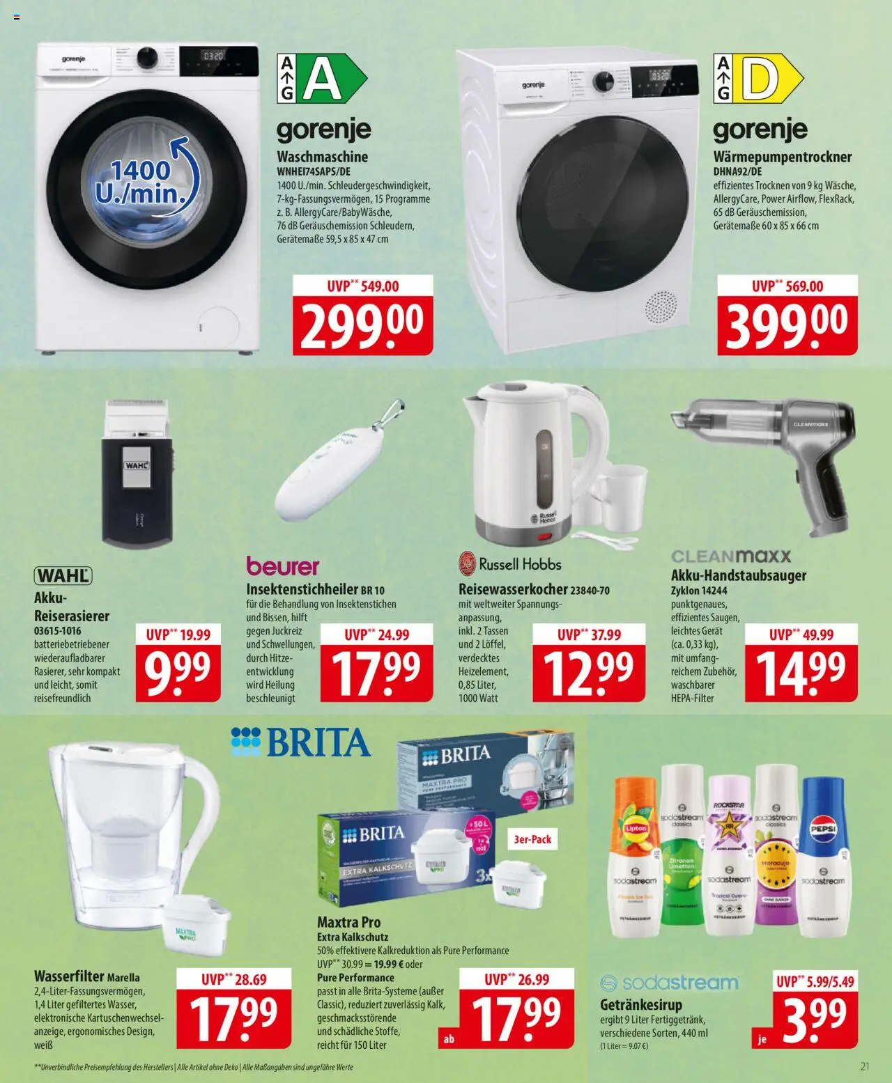Famila Prospekt 	 - gültig ab dem 18.08.2025 | Seite: 21 | Produkte: Gorenje, Rockstar, Waschmaschine, Tee