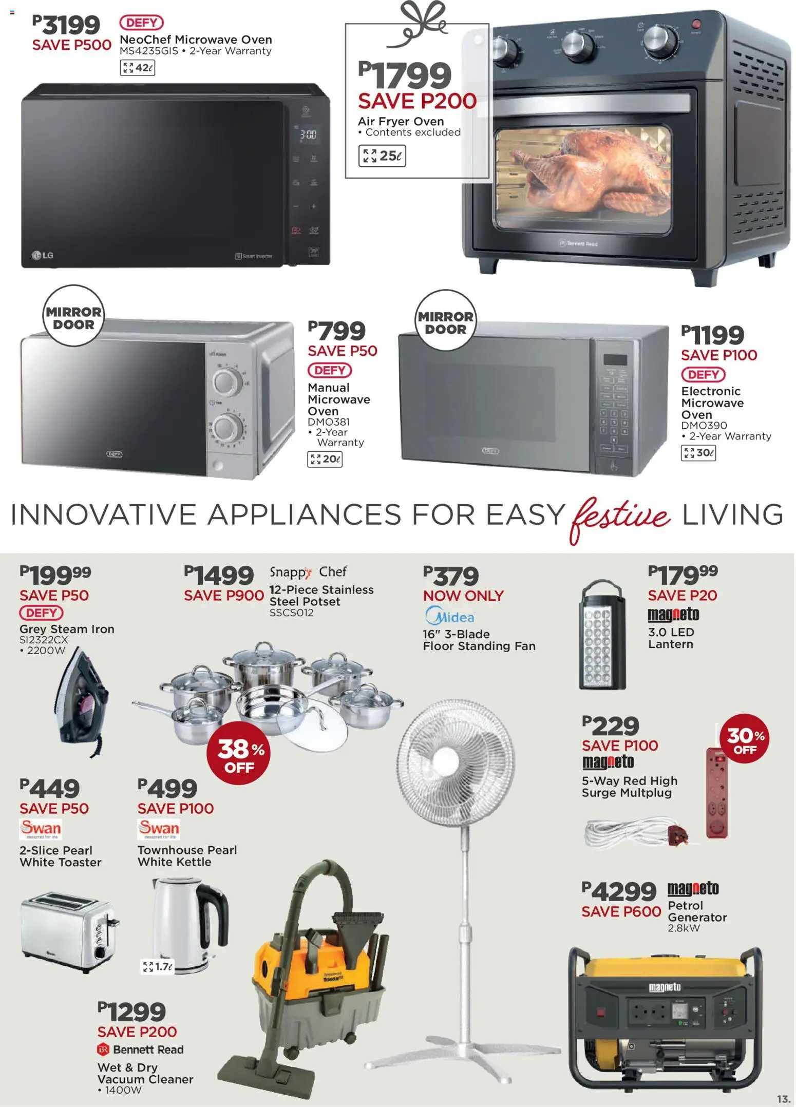 New House and Home catalogue – valid from 20.10.2025 | Page: 13 | Products: Fan, Toaster, Fryer, Generator