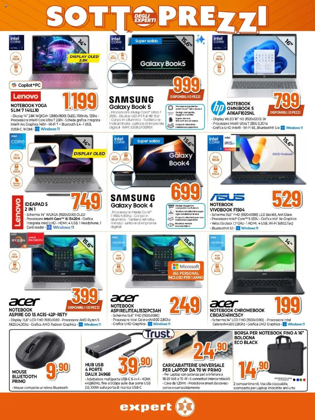 Volantino Expert del 02.10.2025 | Pagina: 6 | Prodotti: Notebook, Tastiera, USB, Caricabatterie