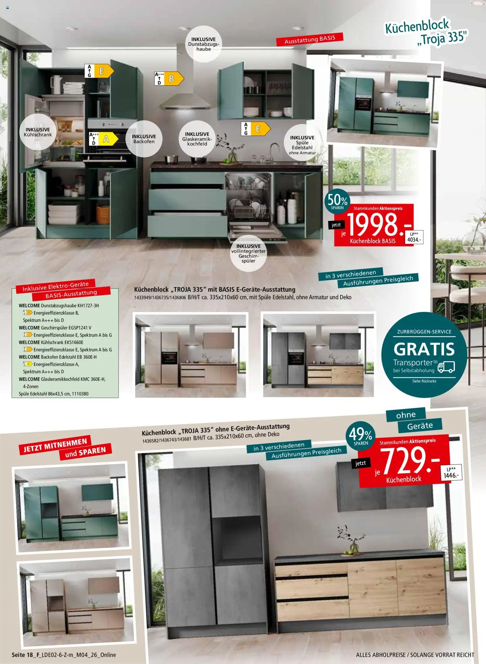 Zurbrüggen Prospekt 	 – gültig ab 22.02.2026 | Seite: 48 | Produkte: Geschirrspüler, Küchenblock, Kühlschrank, Kochfeld