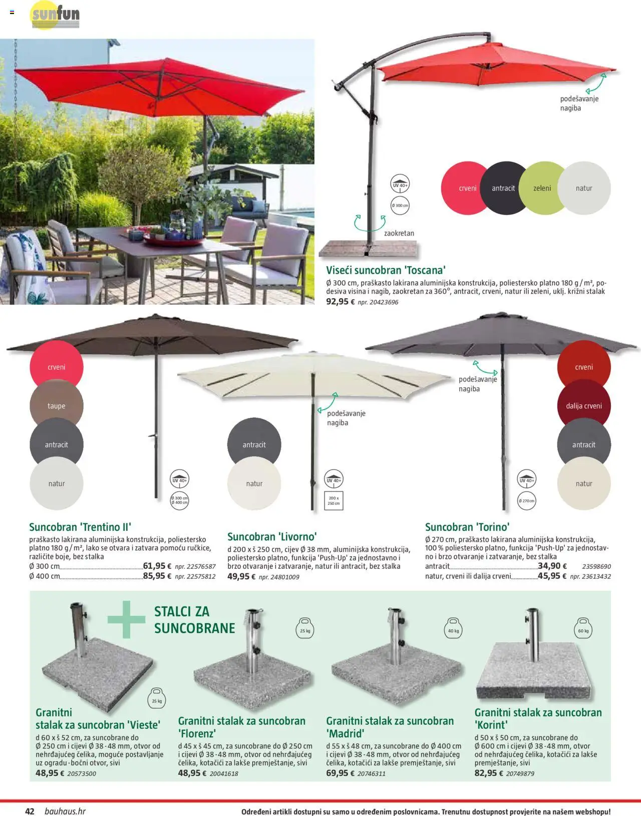 Bauhaus katalog | vrijedi od 06.10.2025 | Stranica: 42 | Proizvodi: Suncobran, Cijevi, Tv