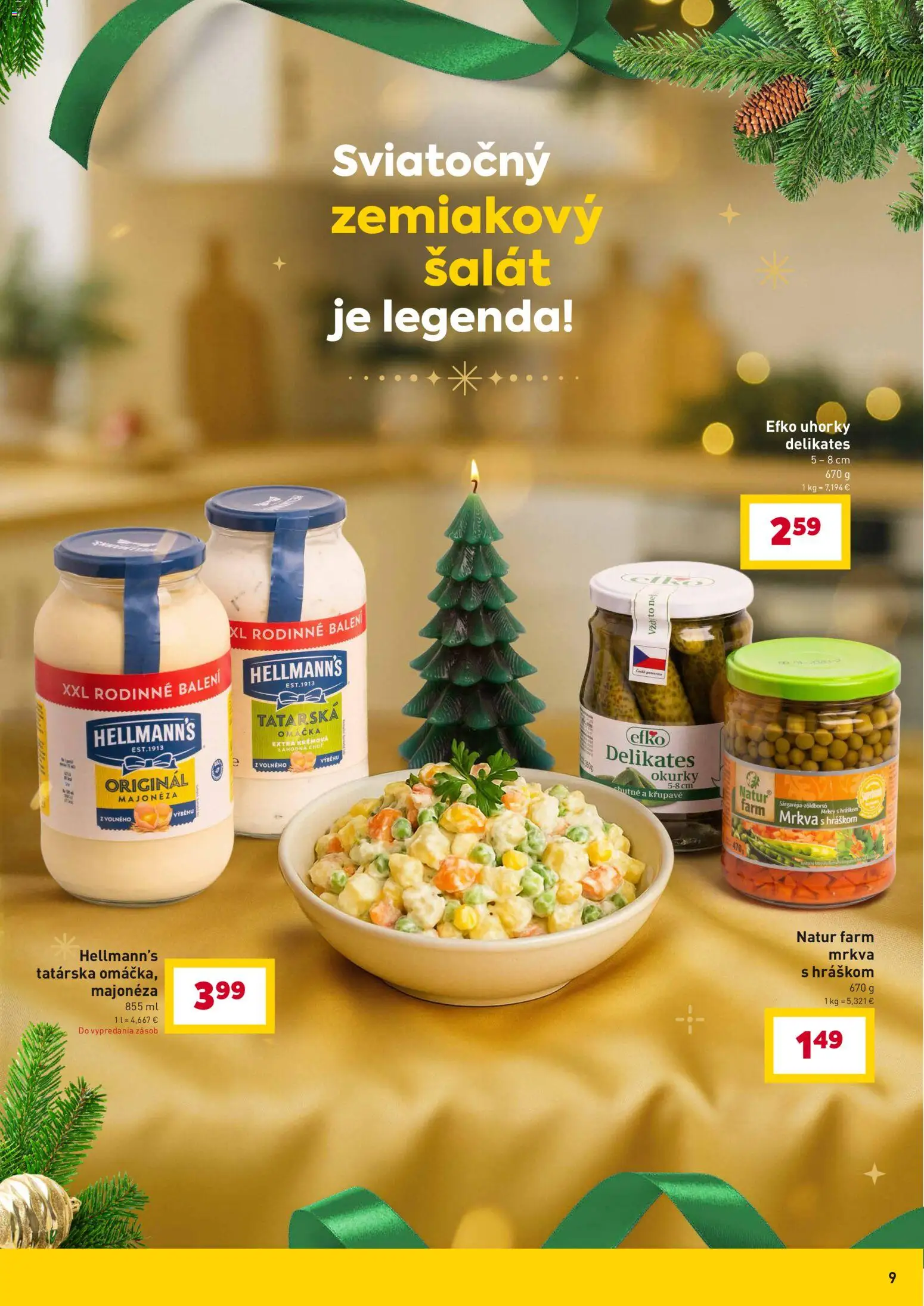 Nové Billa akcie – leták je platný od 10.12.2025 | Strana: 9 | Produkty: Šalát, Tatárska omáčka, Omáčka, Uhorky