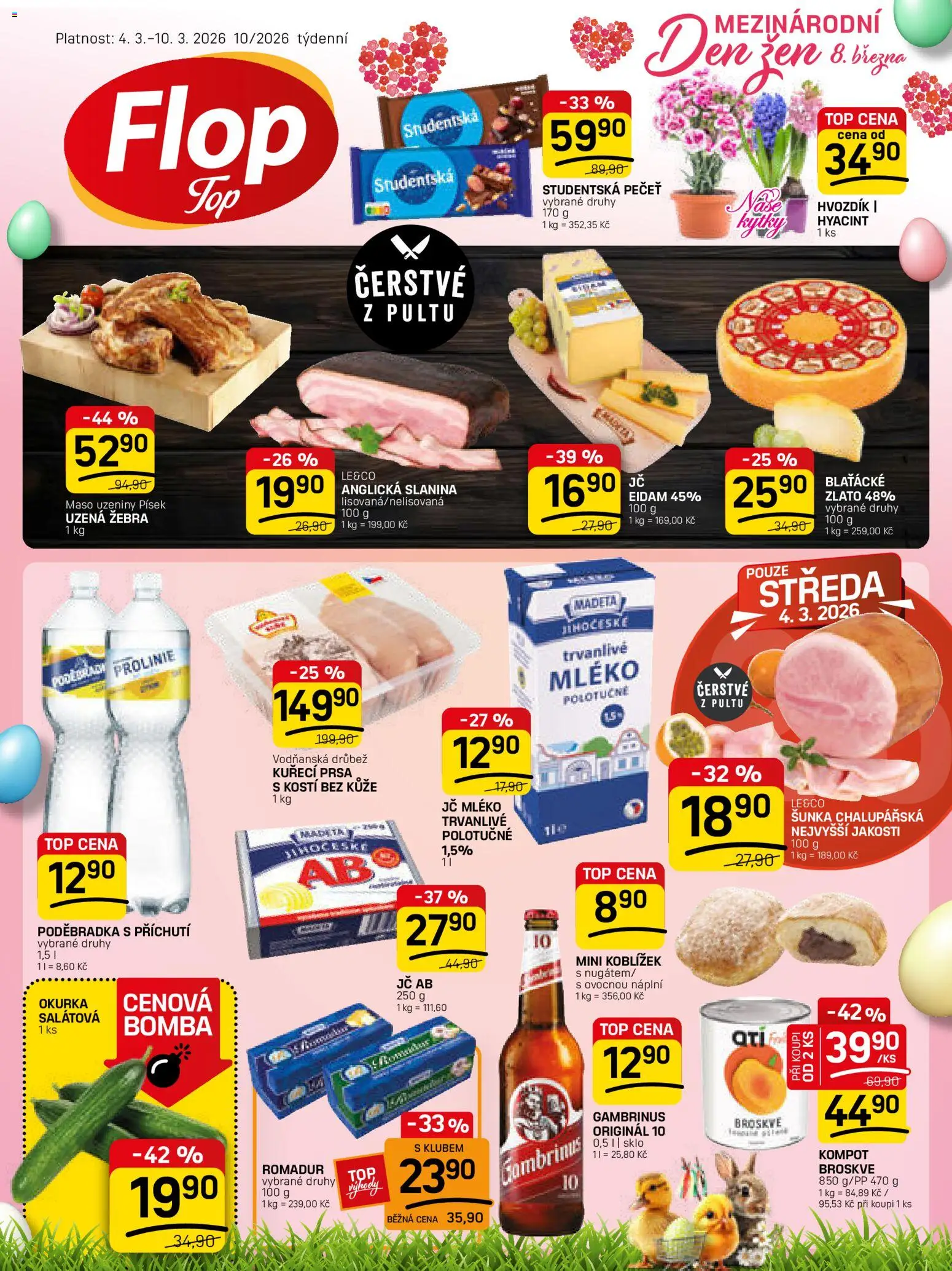 Flop leták - FlopTop od 04.03.2026 | Strana: 1 | Produkty: Mléko polotučné, Písek, Poděbradka, Prolinie