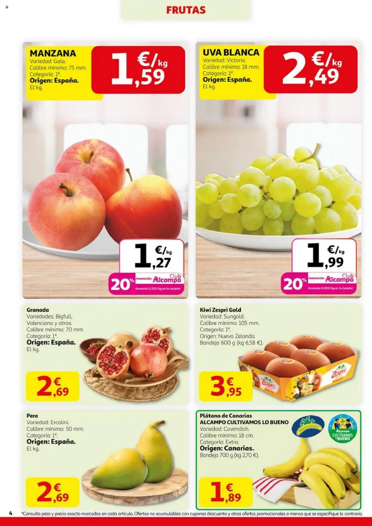 Alcampo - HG catalan  │ válido desde el 11.09.2025 | Página: 4 | Productos: Kiwi, Manzana, Peso, Bandeja