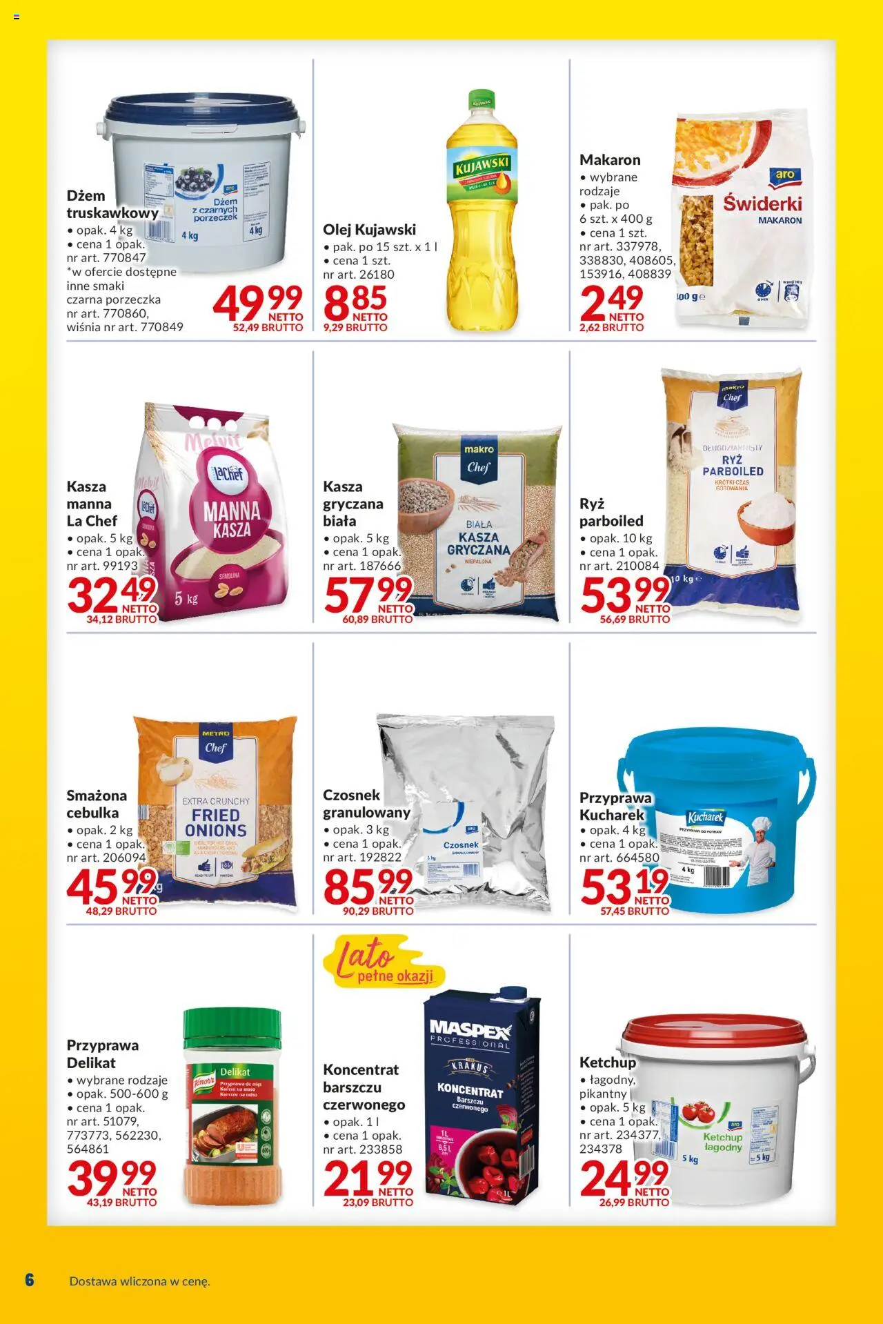 Makro Gazetka - Dostawy dla gastronomii od 27.05.2025 | Strona: 6 | Produkty: Kasza, Kasza gryczana, Olej kujawski, Makaron