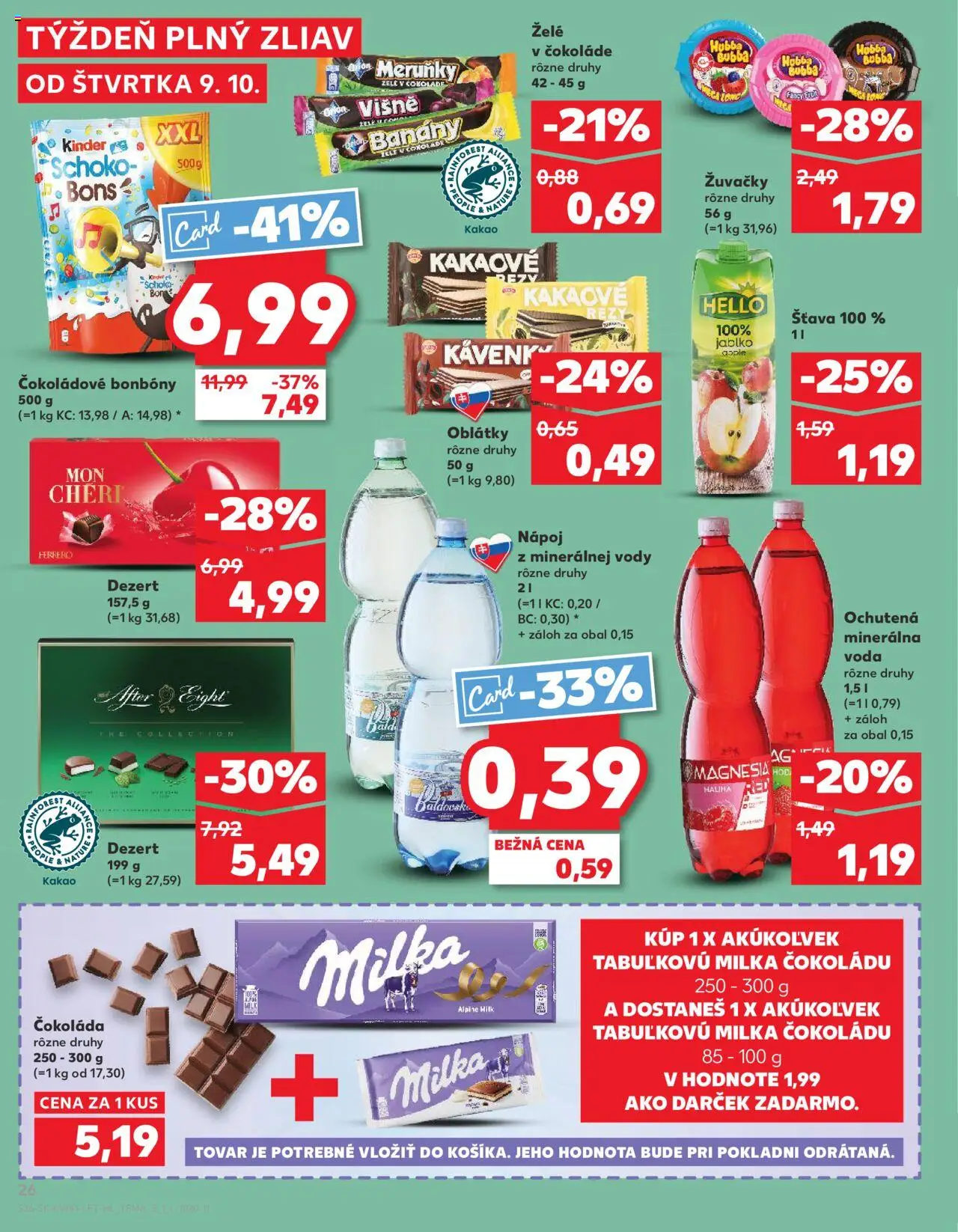 Nové Kaufland akcie – leták je platný od 09.10.2025 | Strana: 26 | Produkty: Apple, Čokoláda, Voda, Kakao