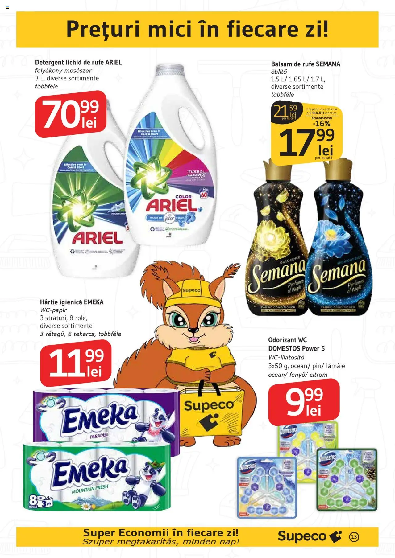 Noul catalog Supeco – valabil de la 18.09.2025 | Pagină: 13 | Produse: Mici, Balsam, Balsam de rufe, Lămâie