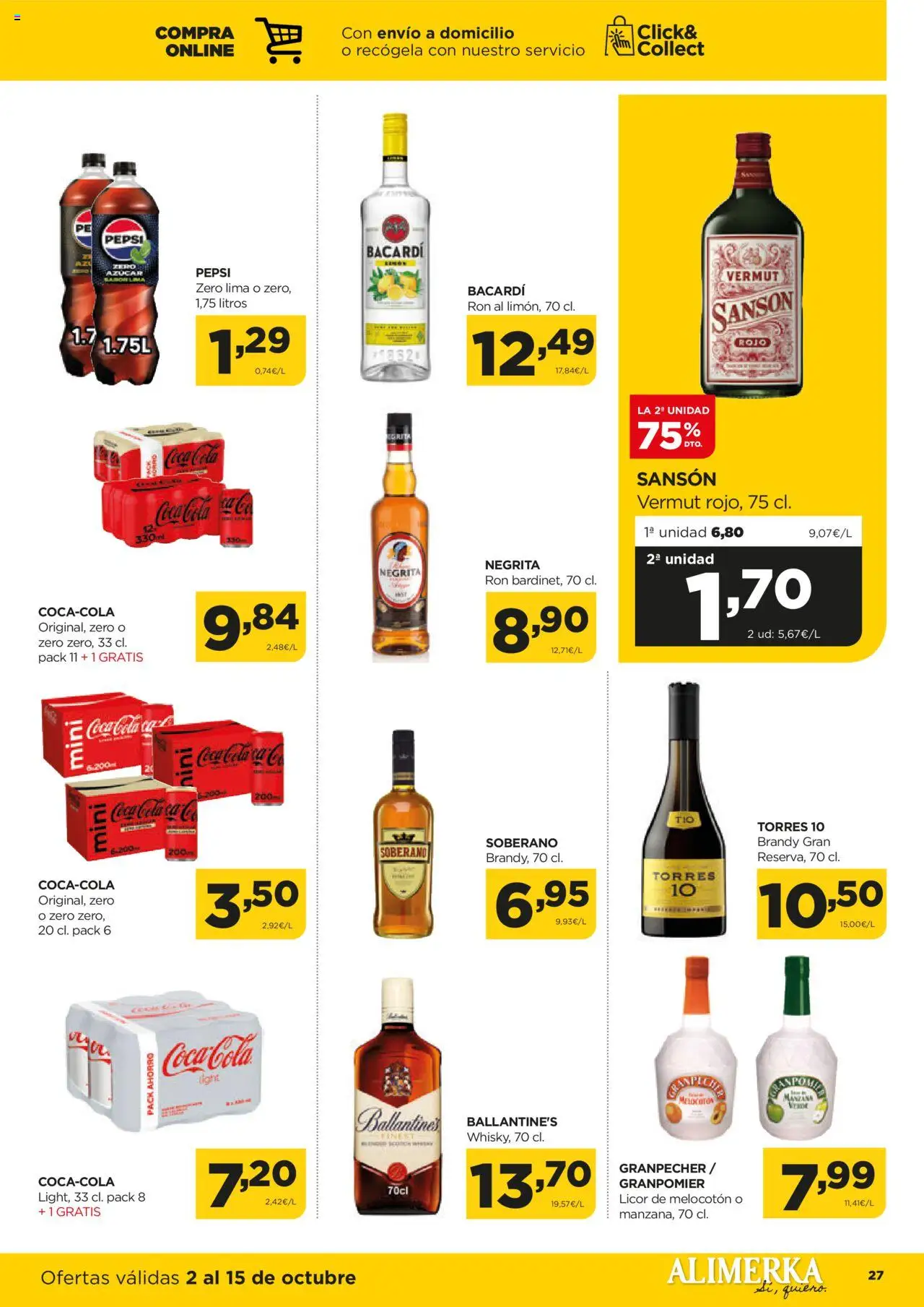 Alimerka folleto Asturias │ válido desde el 02.10.2025 | Página: 27 | Productos: Lima, Licor, Ron, Μαύρο πιπέρι
